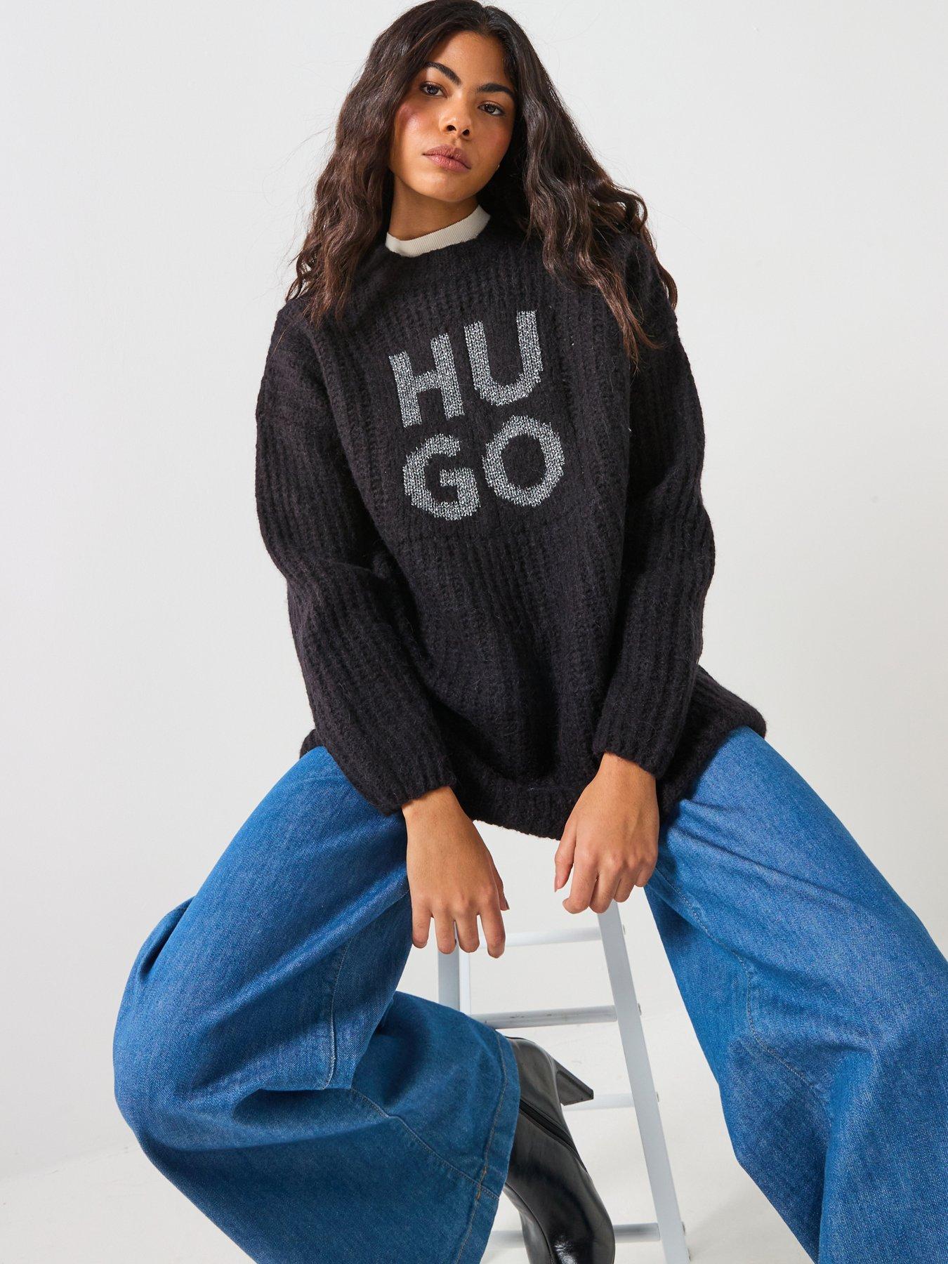 HUGO Oversized Knitted Jumper - Black