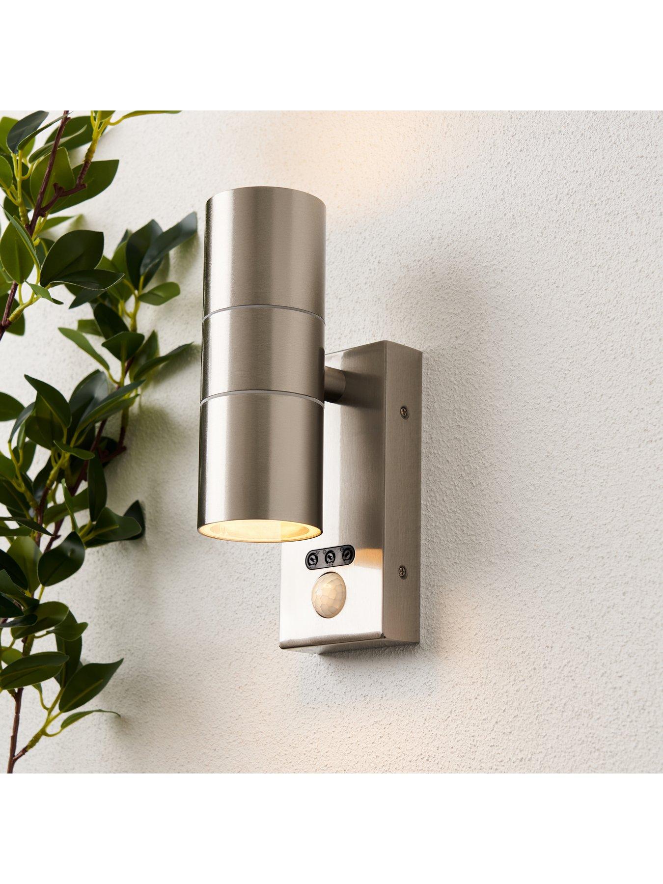 undefined Leto IP65 2lt GU10 Wall Light w OR PIR SST