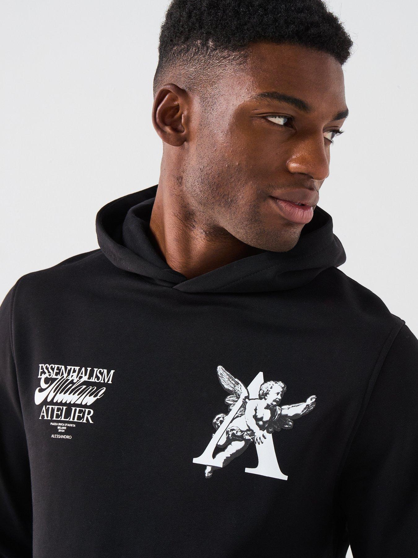 Alessandro Zavetti Graphic Print Hoodie - Black | Very