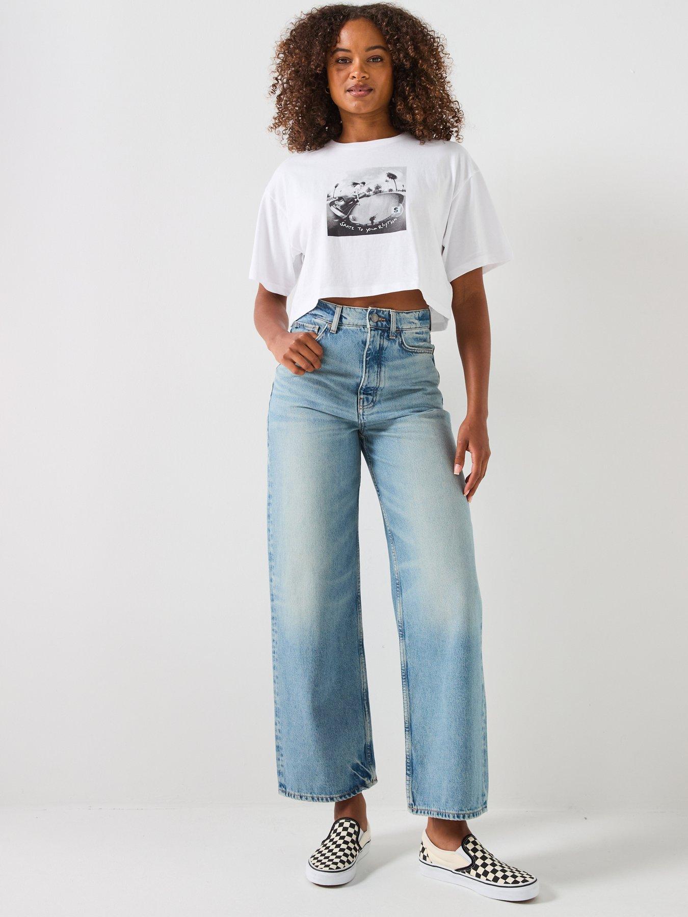 Vans Womens Rhythm Relaxed Crop Short Sleeve T-Shirt - White | Very