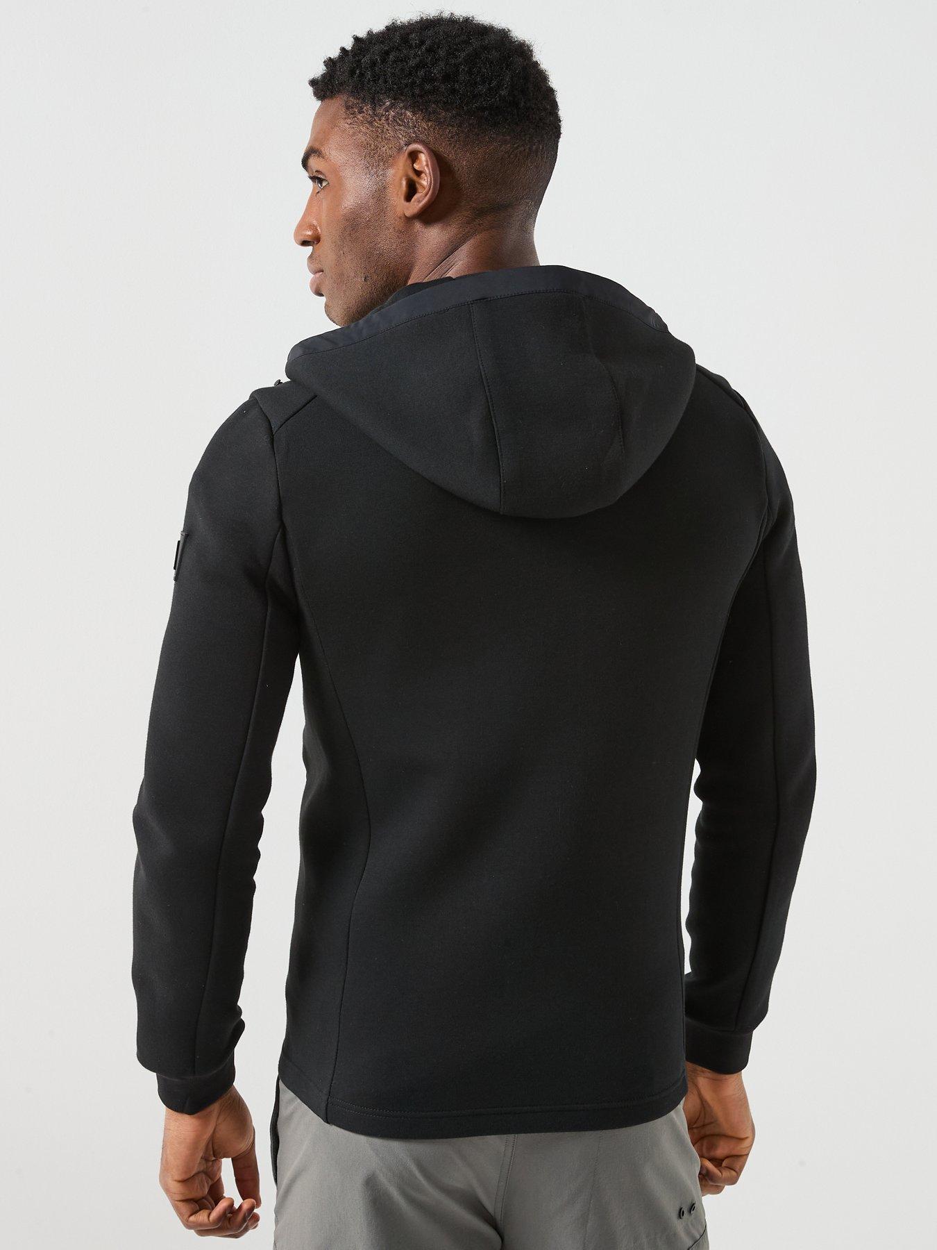 Image 2 of 6 of Alessandro Zavetti Mancini Seersucker Funnel Neck Hybrid Jacket - Black