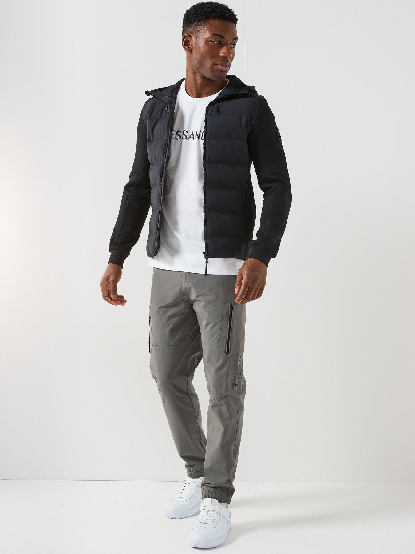 Image 3 of 6 of Alessandro Zavetti Mancini Seersucker Funnel Neck Hybrid Jacket - Black