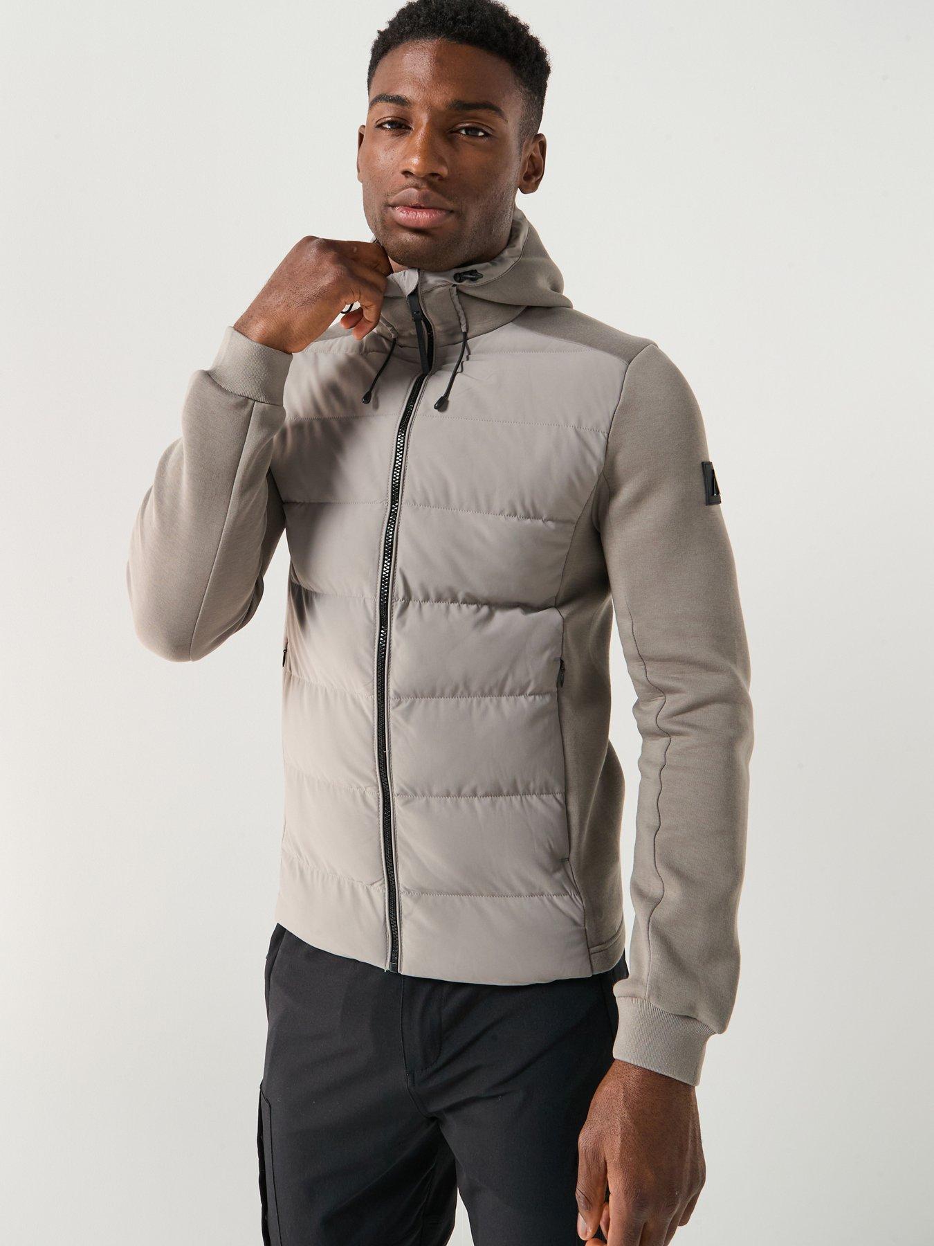 undefined Mancini Seersucker Funnel Neck Hybrid Jacket