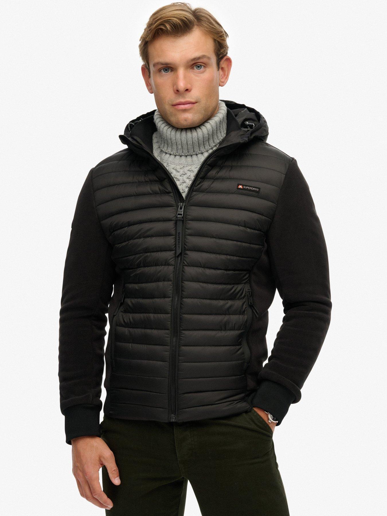 Superdry Hood Storm Fleece Hybrid Jacket - Black