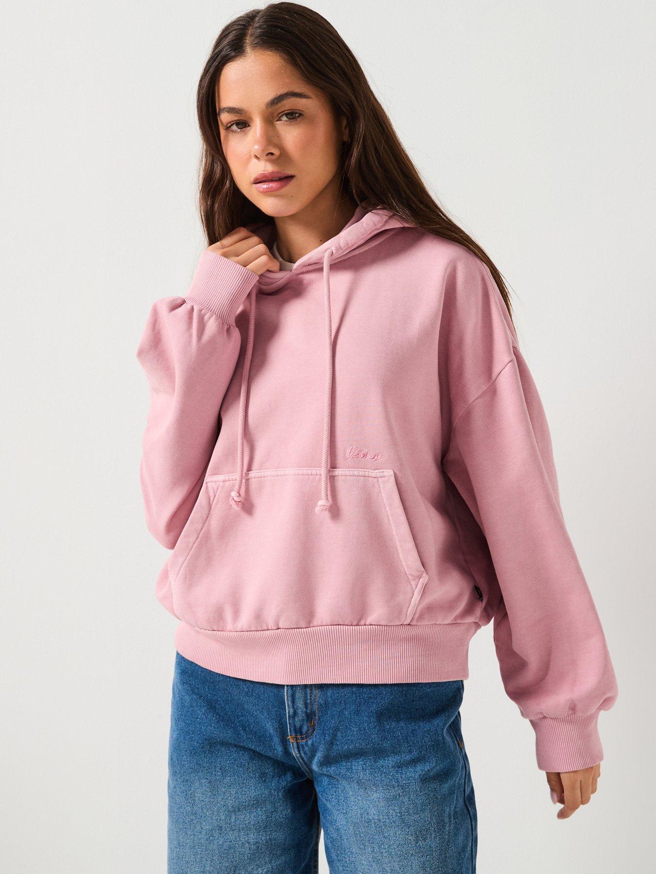 Vans Womens Retro Pullover Hoodie Pink Very