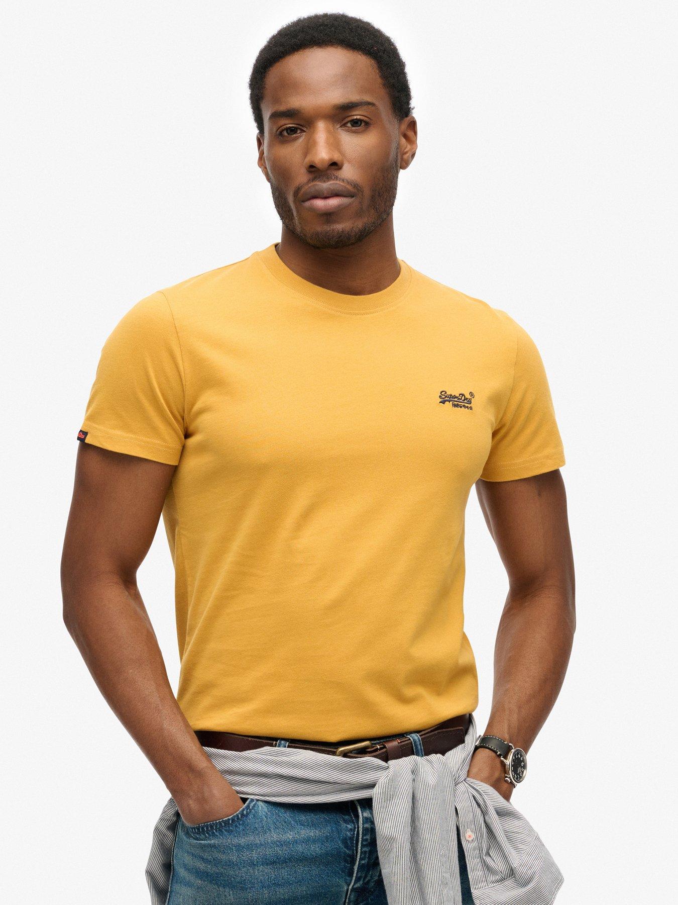 undefined Essential Logo Embroidered T-Shirt - Yellow