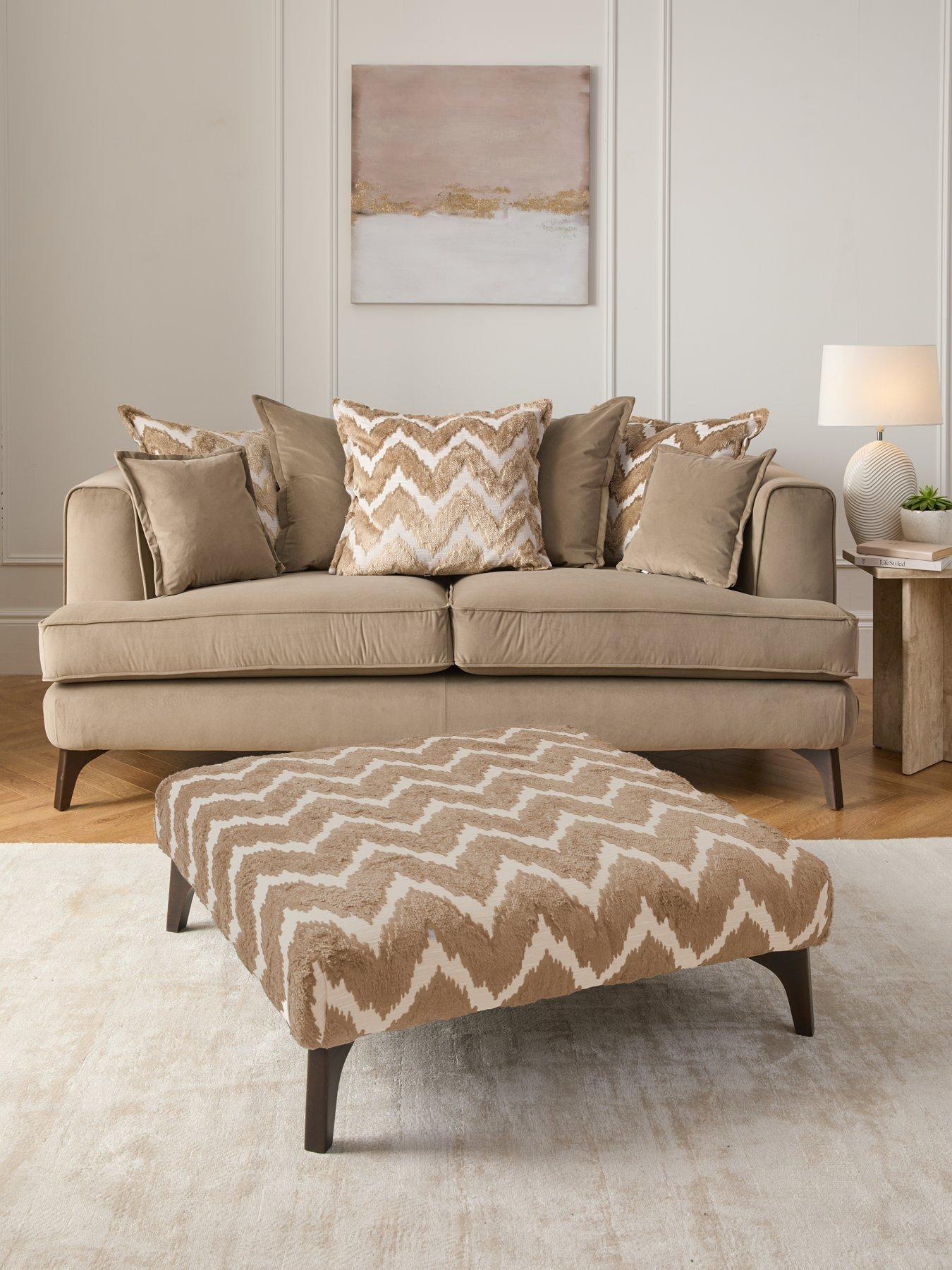 Very Home Mayfair 3 Seater Fabric Sofa With Patterned Footstool - Made to Order in the UK
