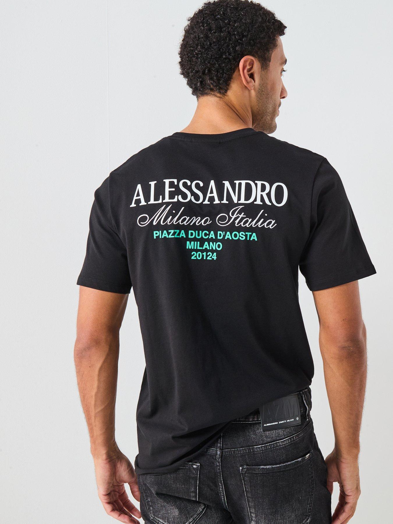 Alessandro Zavetti Montanelli Graphic Back Print T-Shirt - Black