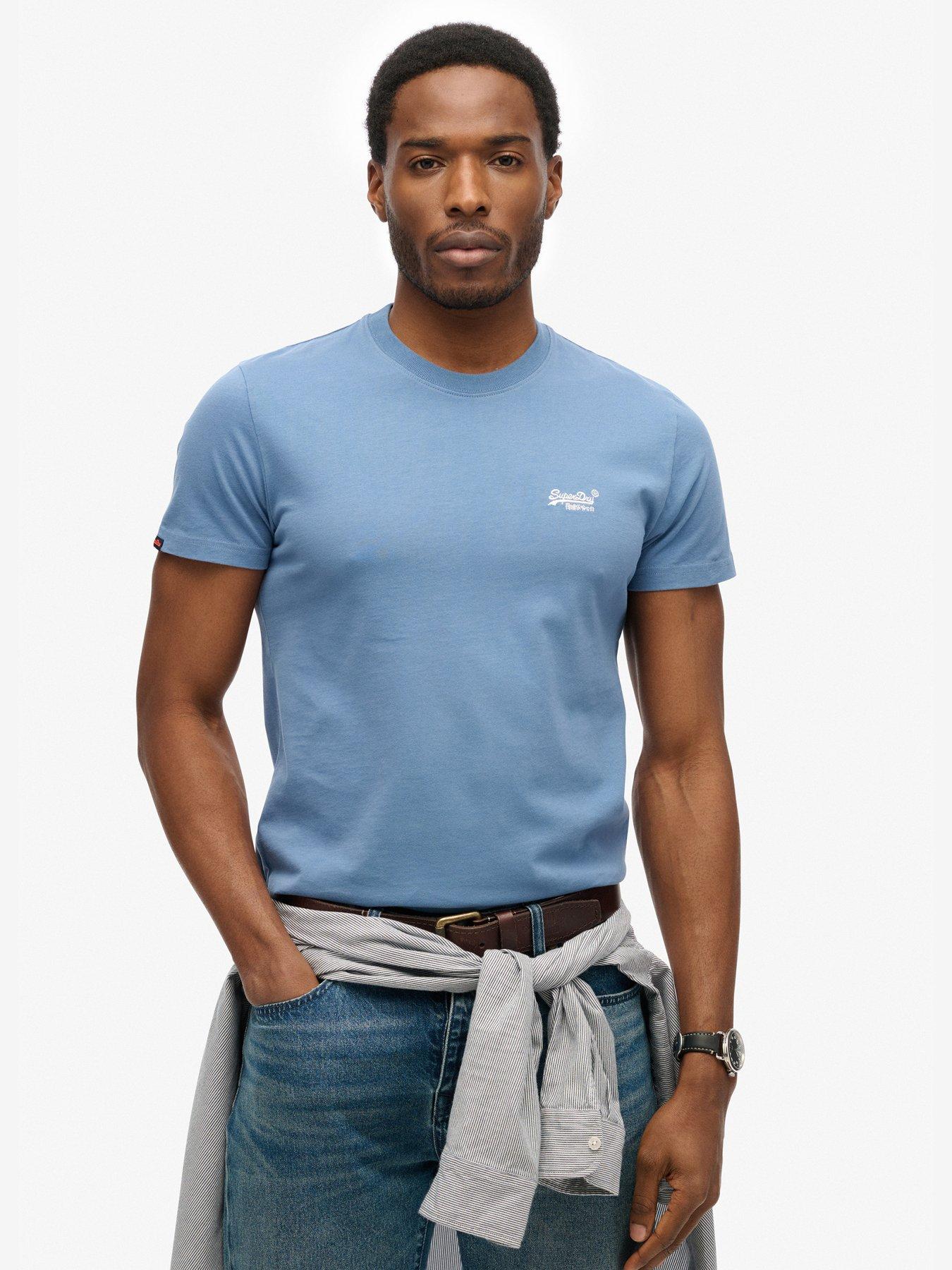 undefined Essential Logo Embroidered T-Shirt - Blue