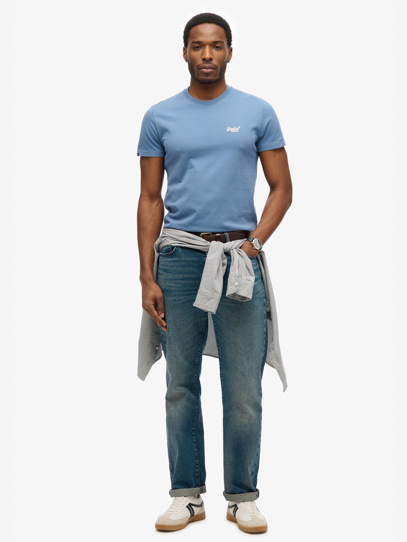 Image 2 of 3 of Superdry Essential Logo Embroidered T-Shirt - Blue