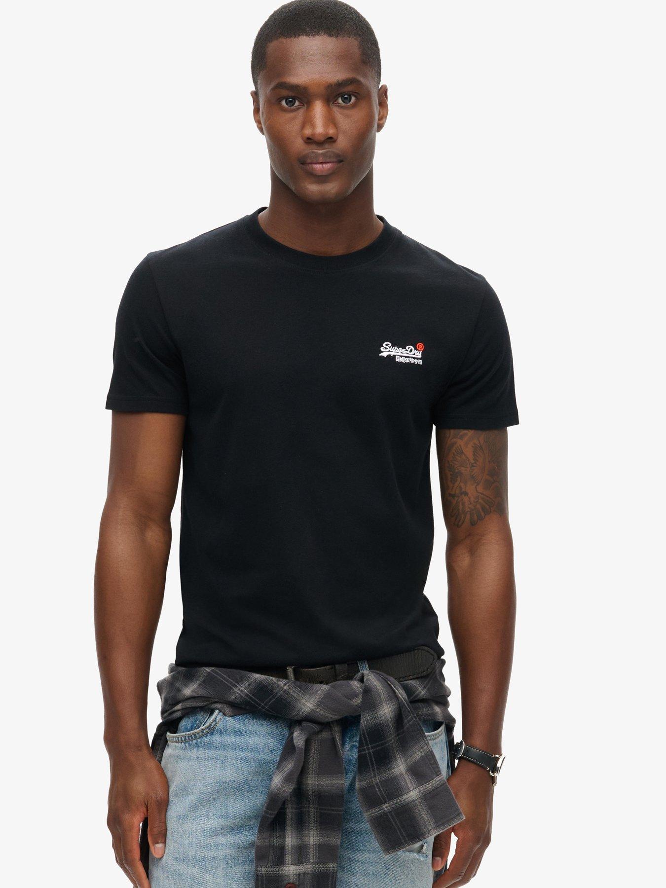 undefined Essential Contrast Embroidered T-Shirt - Black
