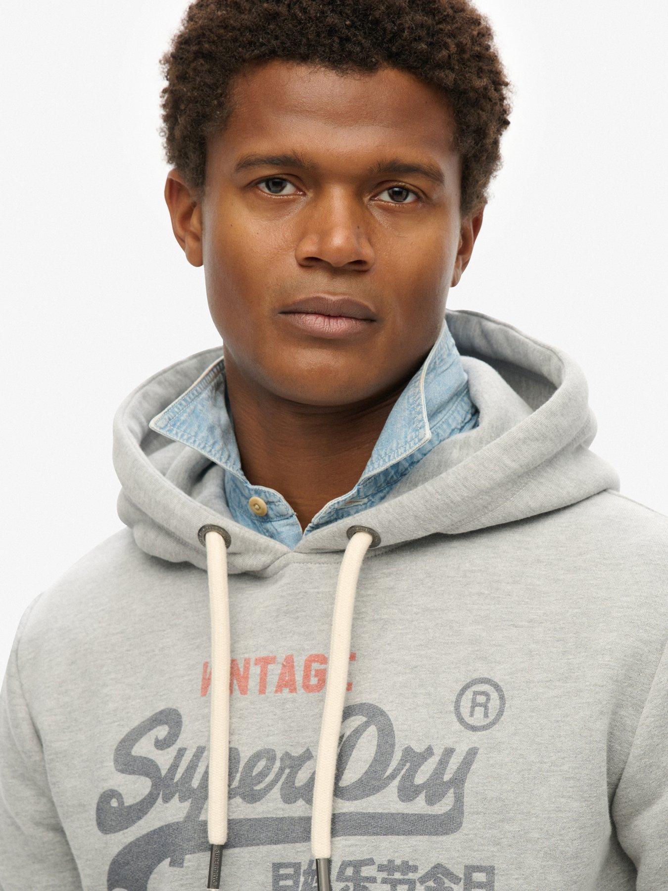 Image 3 of 5 of Superdry Vintage Heritage Relaxed Hoodie - Grey