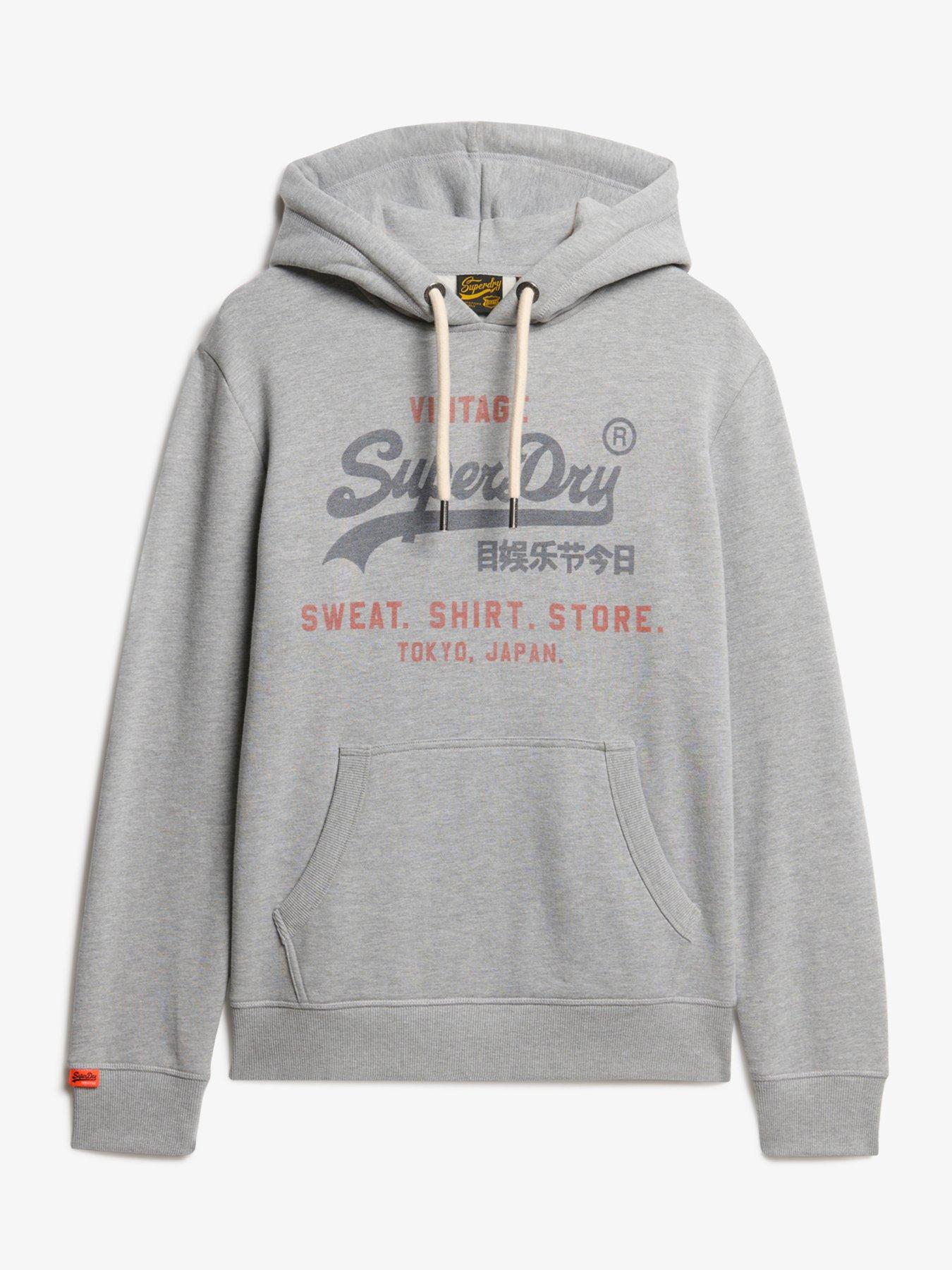 Image 4 of 5 of Superdry Vintage Heritage Relaxed Hoodie - Grey