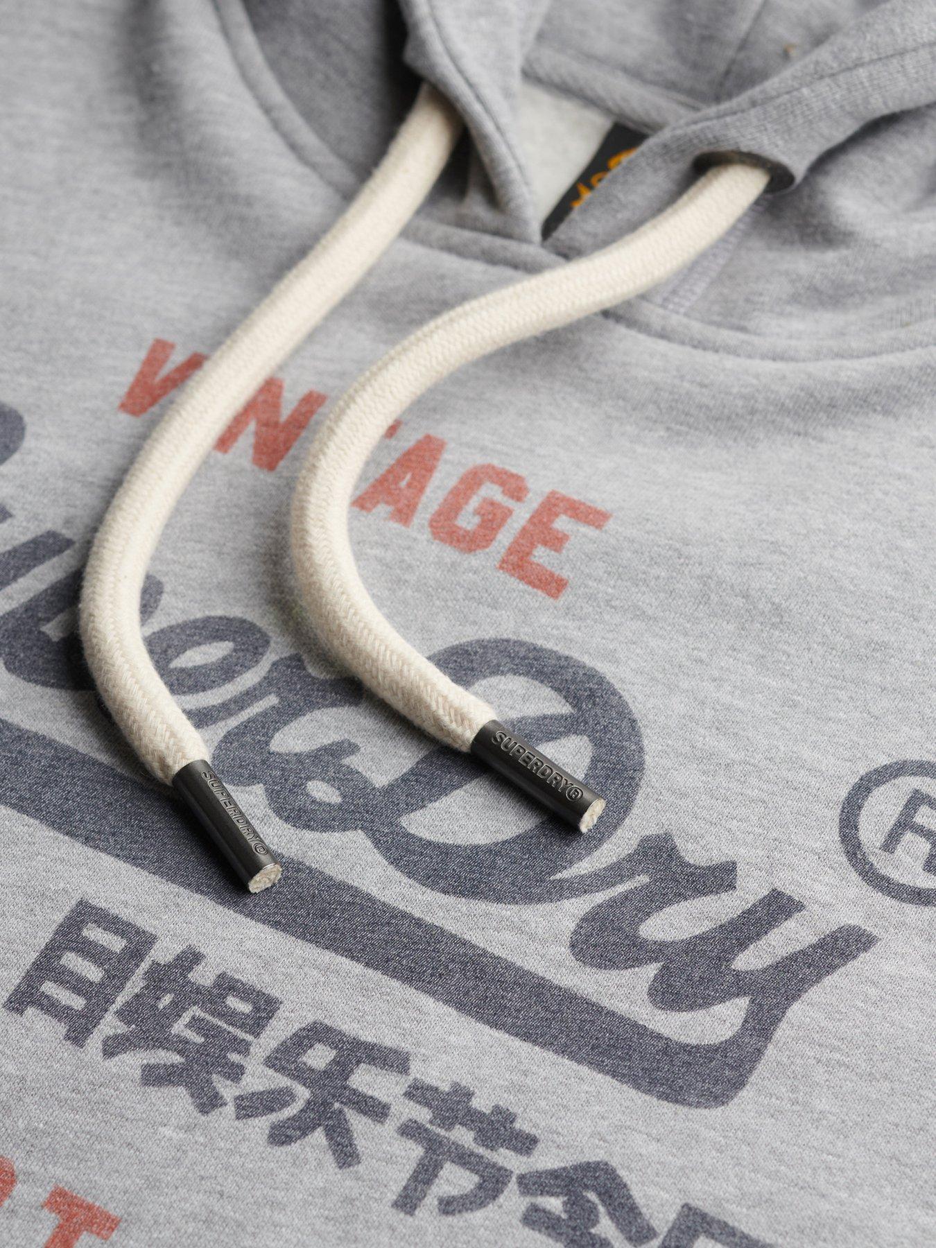 Image 5 of 5 of Superdry Vintage Heritage Relaxed Hoodie - Grey