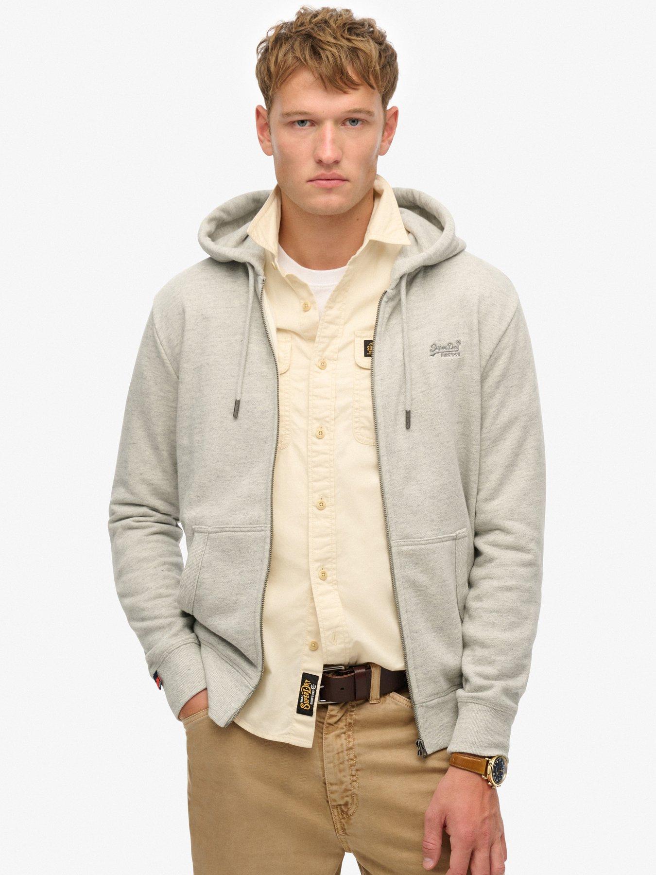 Superdry Essential Logo Zip Hoodie - Grey