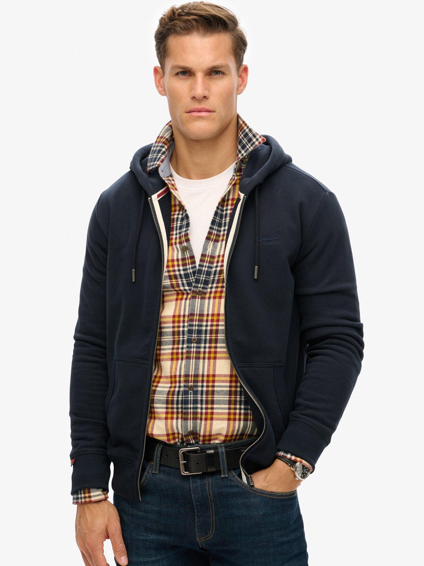 Superdry Essential Logo Zip Hoodie - Navy