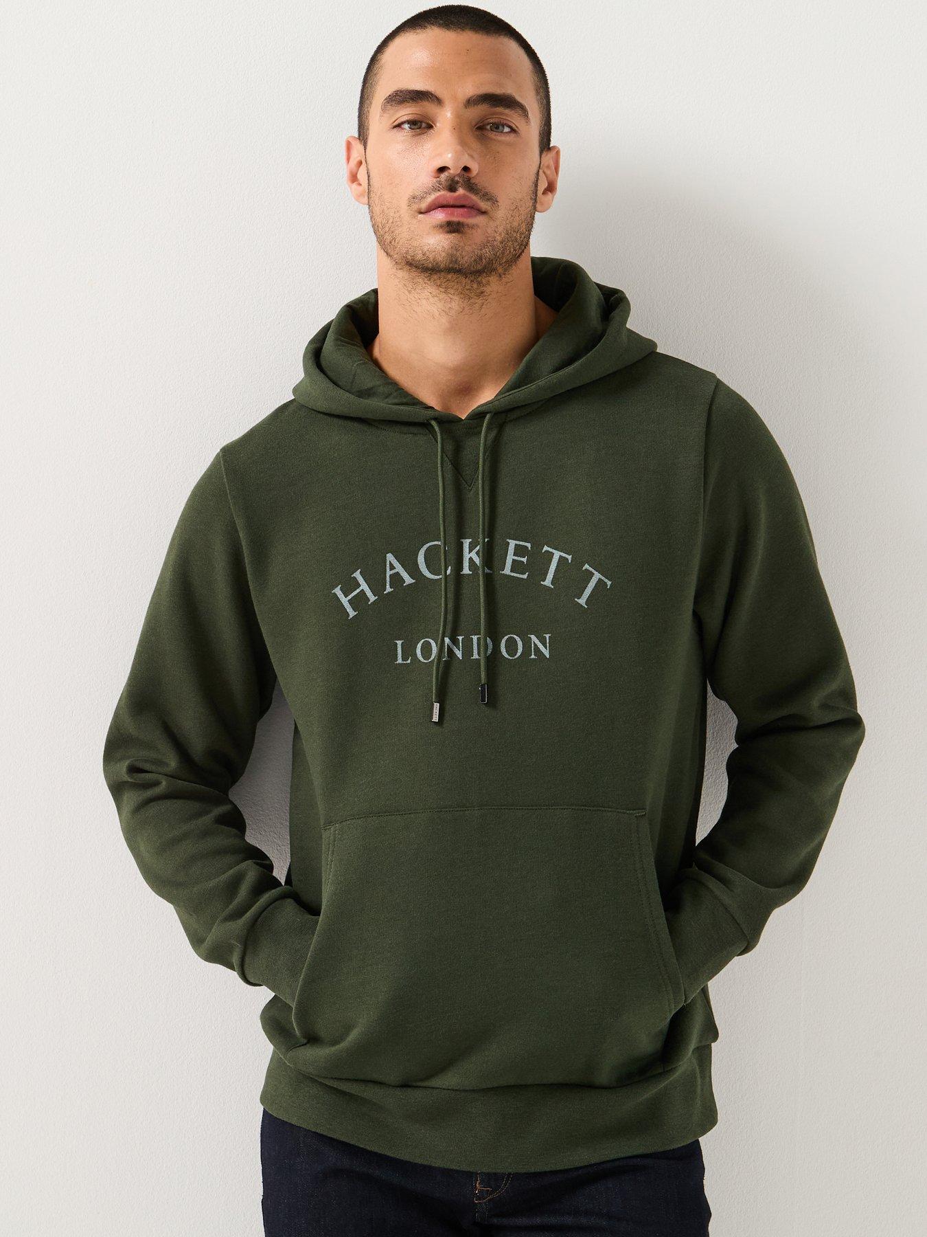 Hackett Heritage Essential Arch Logo Overhead Hoodie, Green, Size 2Xl, Men