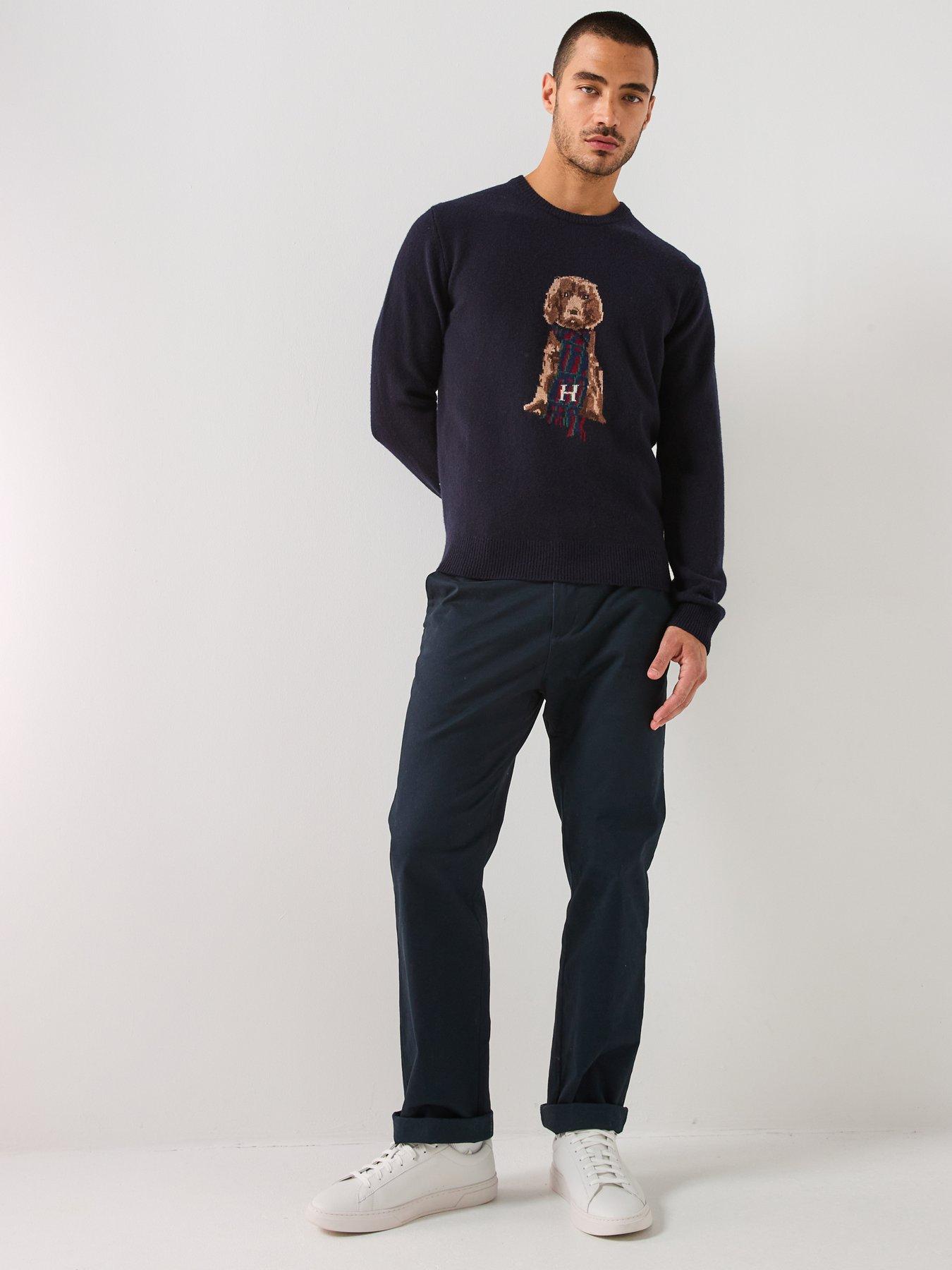 Image 3 of 6 of Hackett Heritage Harry Dog Crew Knitted Jumper - Navy