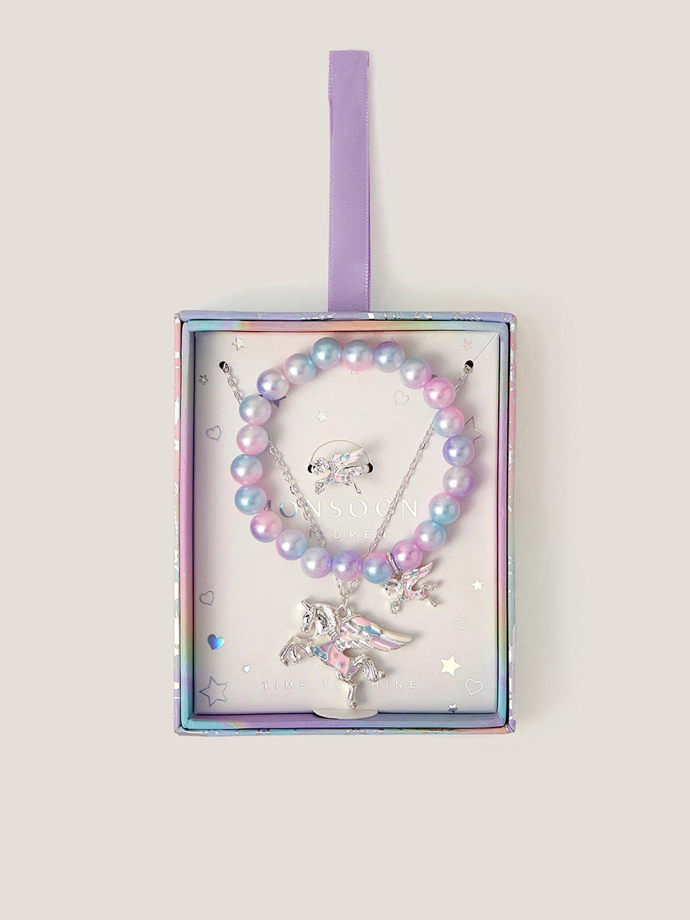 undefined Girls Cosmic Unicorn Jewellery Box Set - Multi