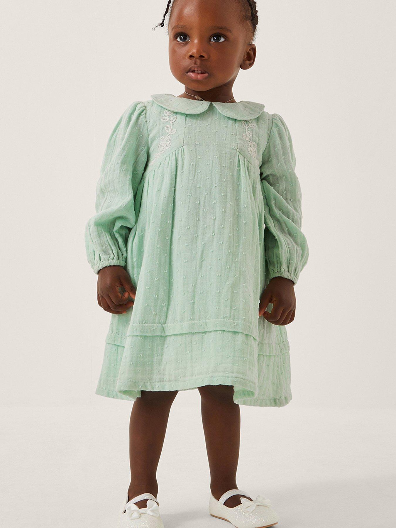 undefined Baby Girls Cheesecloth Dress - Green