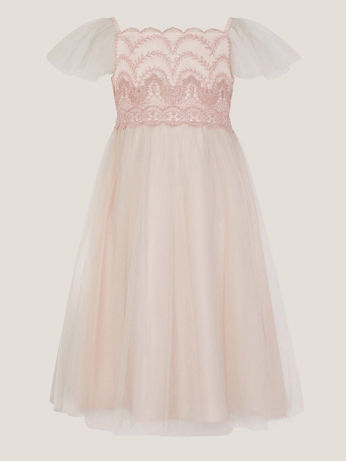 undefined Girls Francesca Lace Tulle Party Dress - Pink