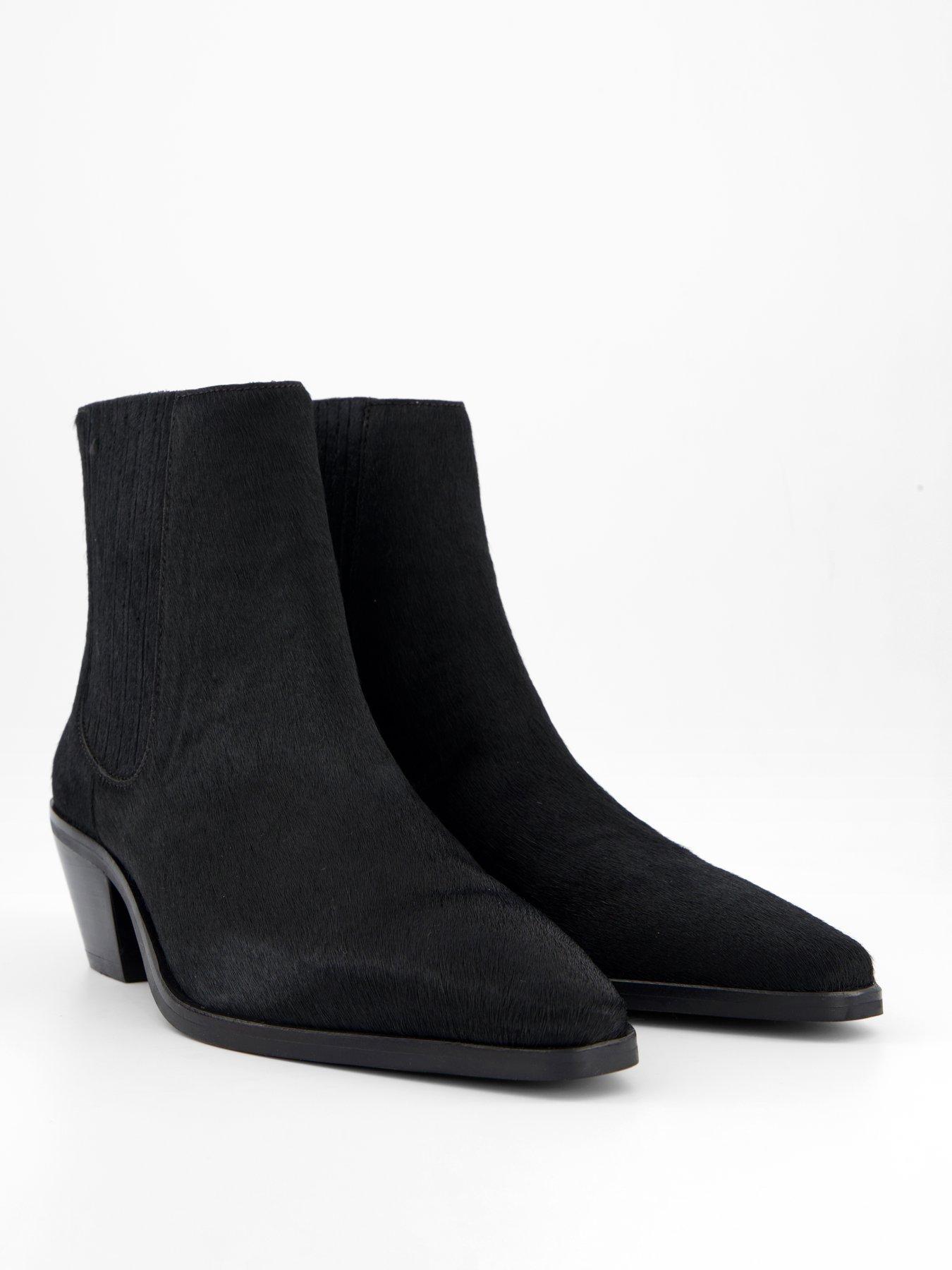 Image 6 of 7 of BOSS Niara Textured Heeled Boot - Black