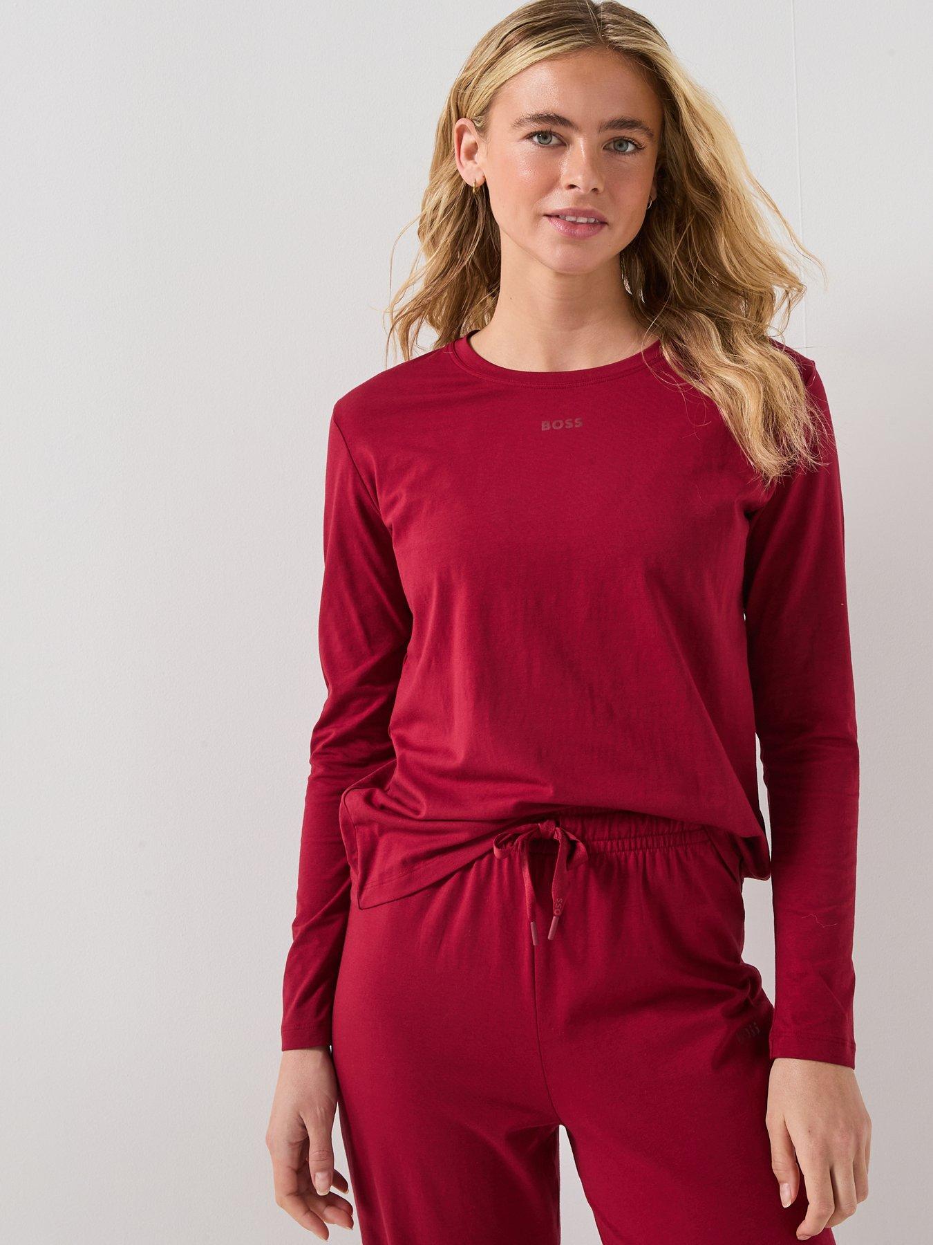 Boss Long Sleeve Pyjama Shirt - Dark Red