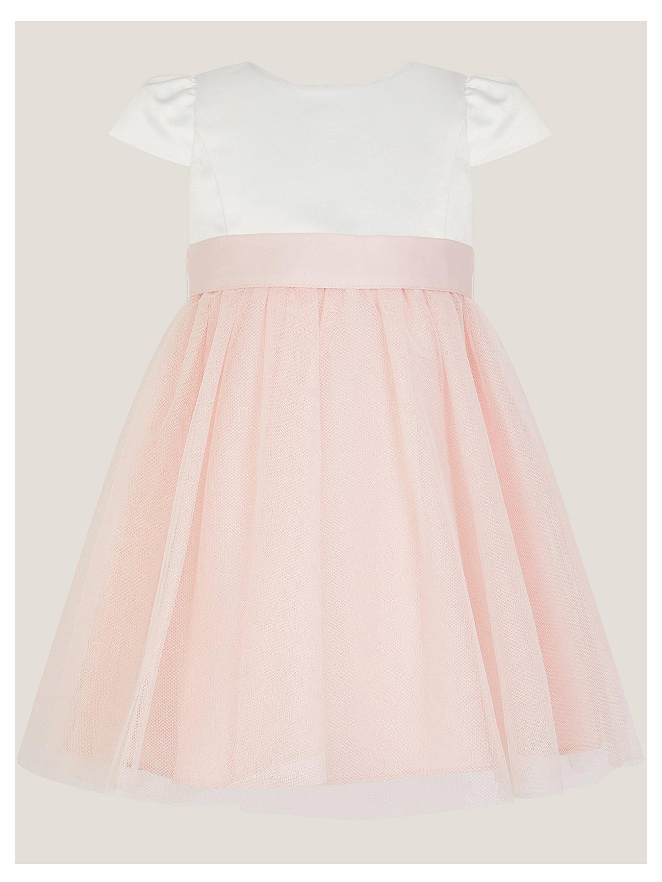 undefined Baby Girls Satin Bridesmaid Dress - Pink