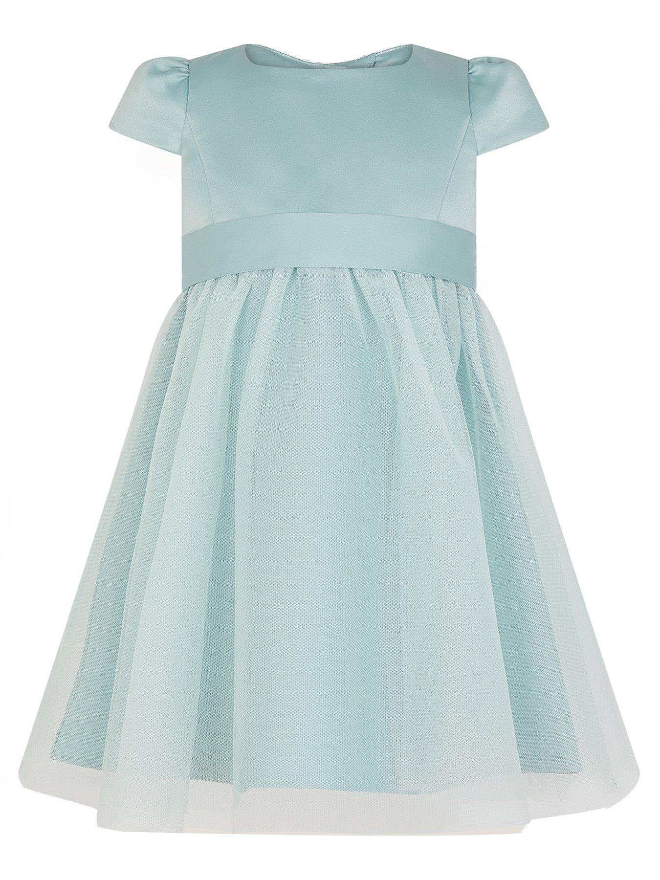 undefined Baby Girls Satin Bridesmaid Dress - Light Green