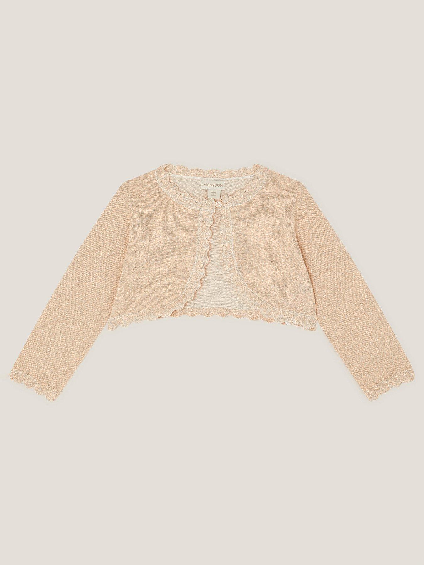 Image 2 of 4 of Monsoon Baby Girls Maeve Cardigan - Gold