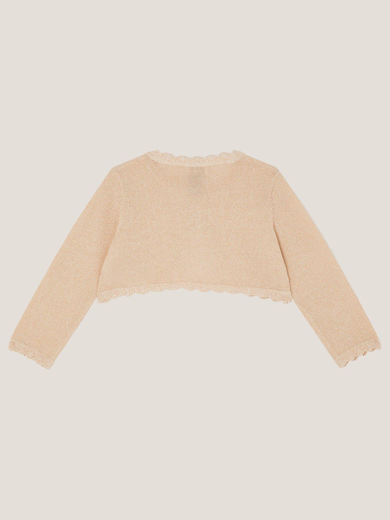 Image 3 of 4 of Monsoon Baby Girls Maeve Cardigan - Gold