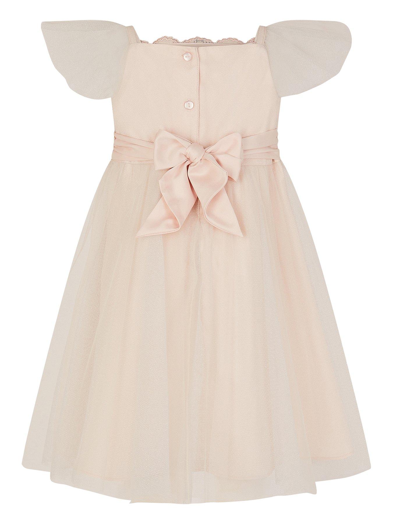 Image 2 of 3 of Monsoon Baby Girls Francesca Crochet Dress - Pink