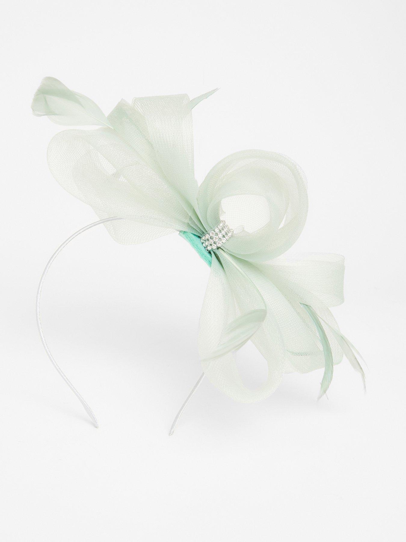 undefined Sage Diamante Bow Headband Fascinator
