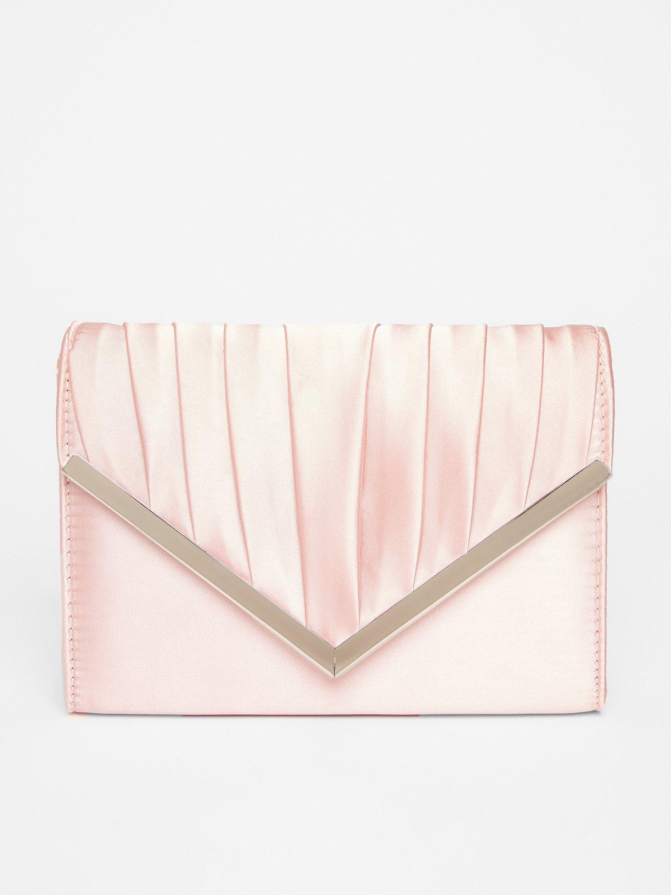 undefined Pink Pleated Clutch Bag