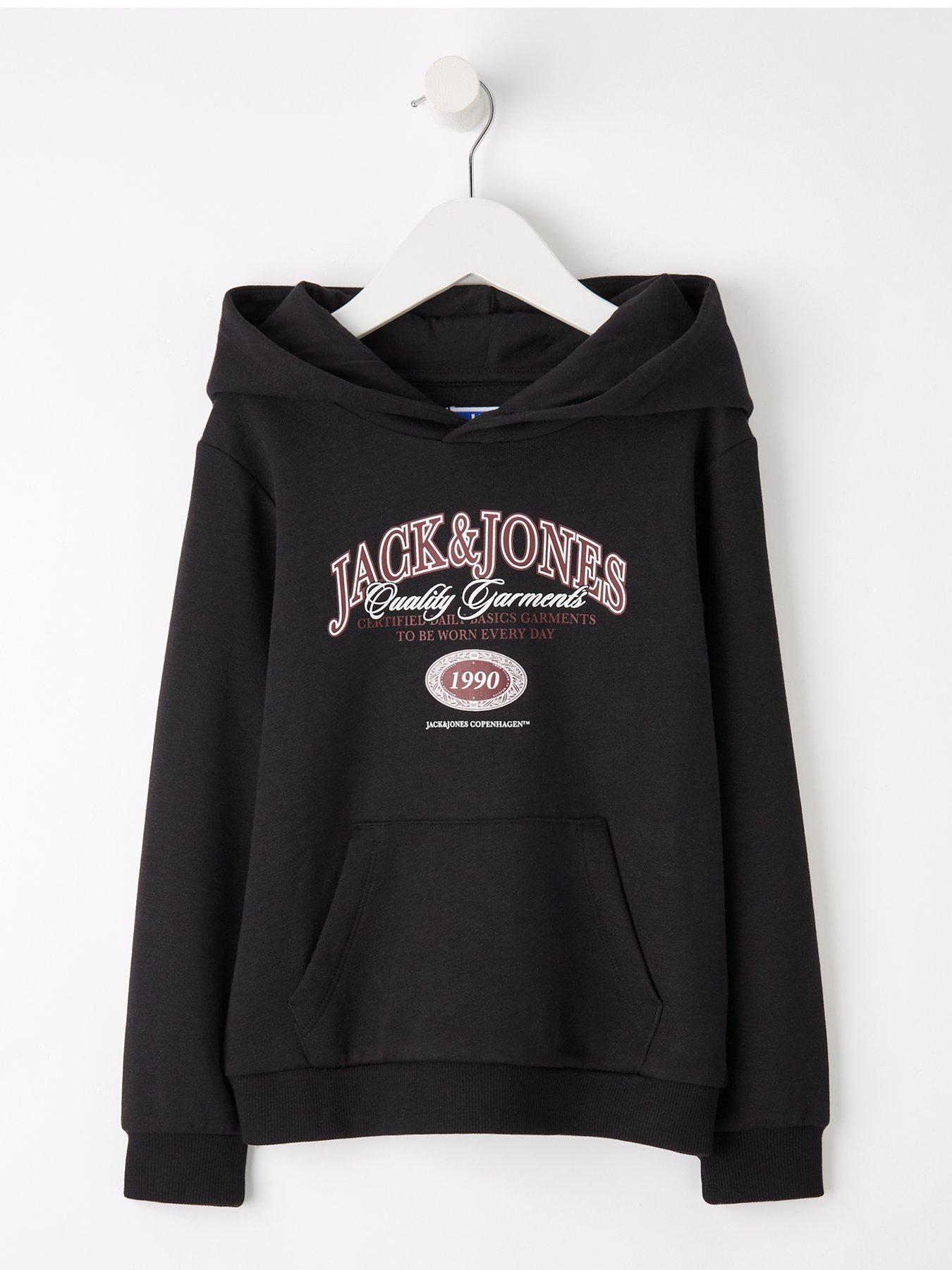 Jack & Jones Mini Younger Boys Ari Branding Hoodie - Black