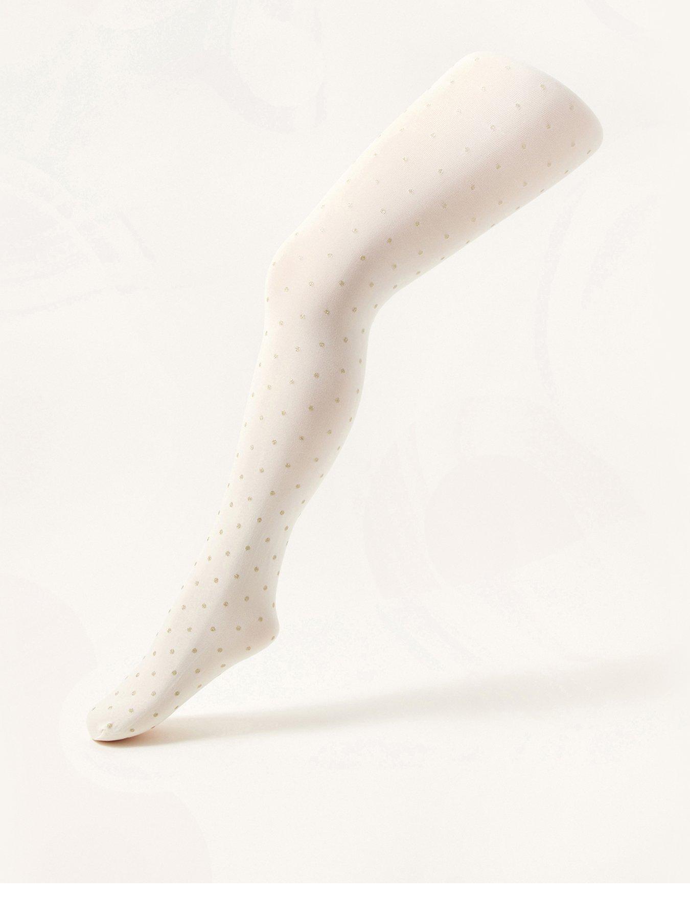 Image 1 of 3 of Monsoon Girls Glitter Spot Tights - Gold