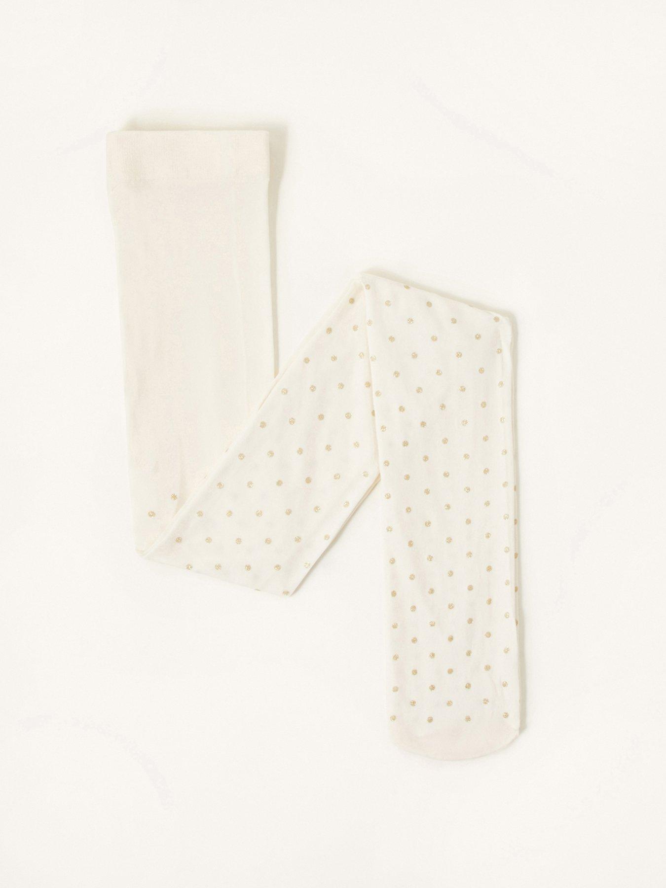 Image 3 of 3 of Monsoon Girls Glitter Spot Tights - Gold
