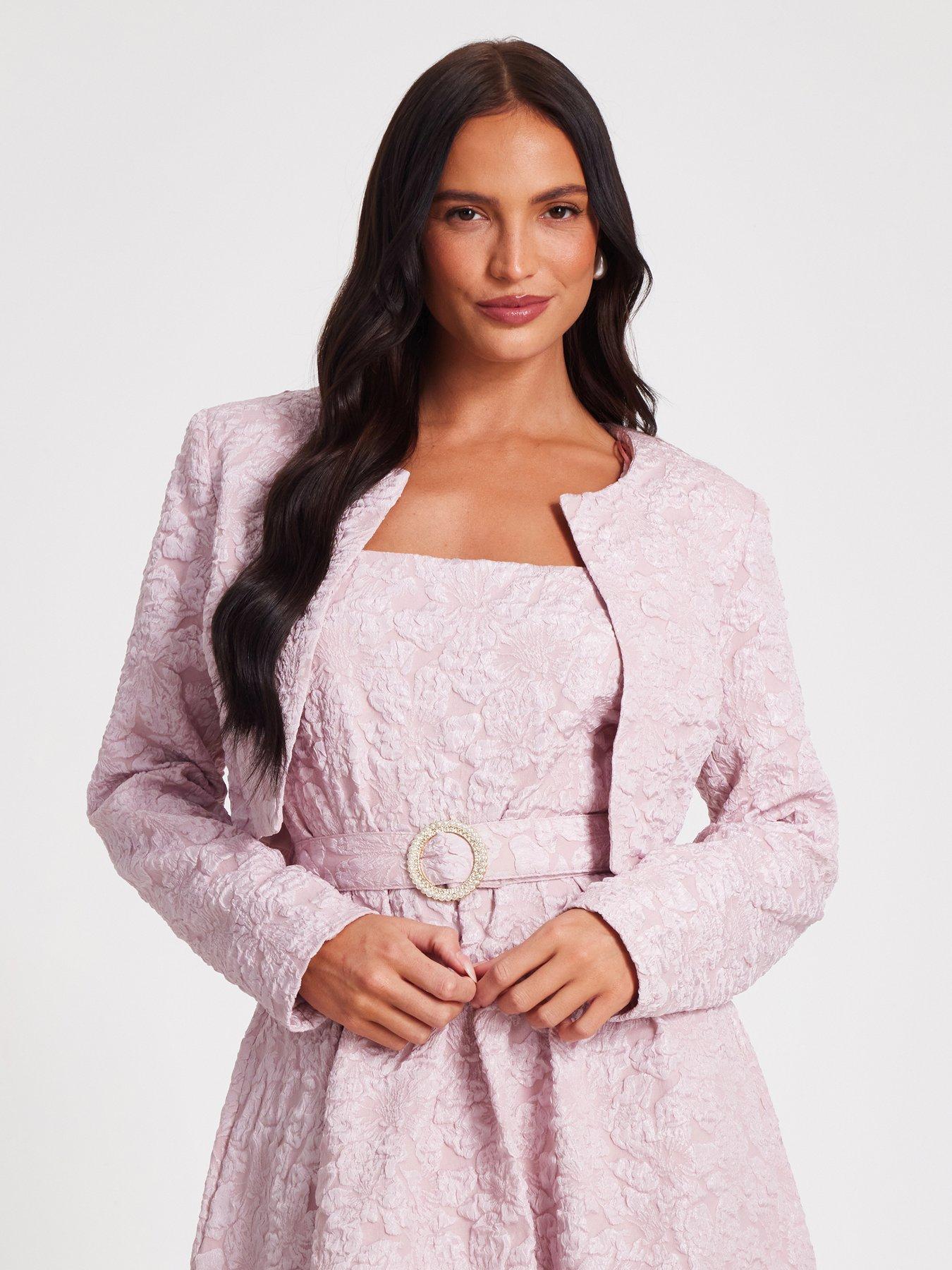 Edwardian Jacket In Pink Jaquard