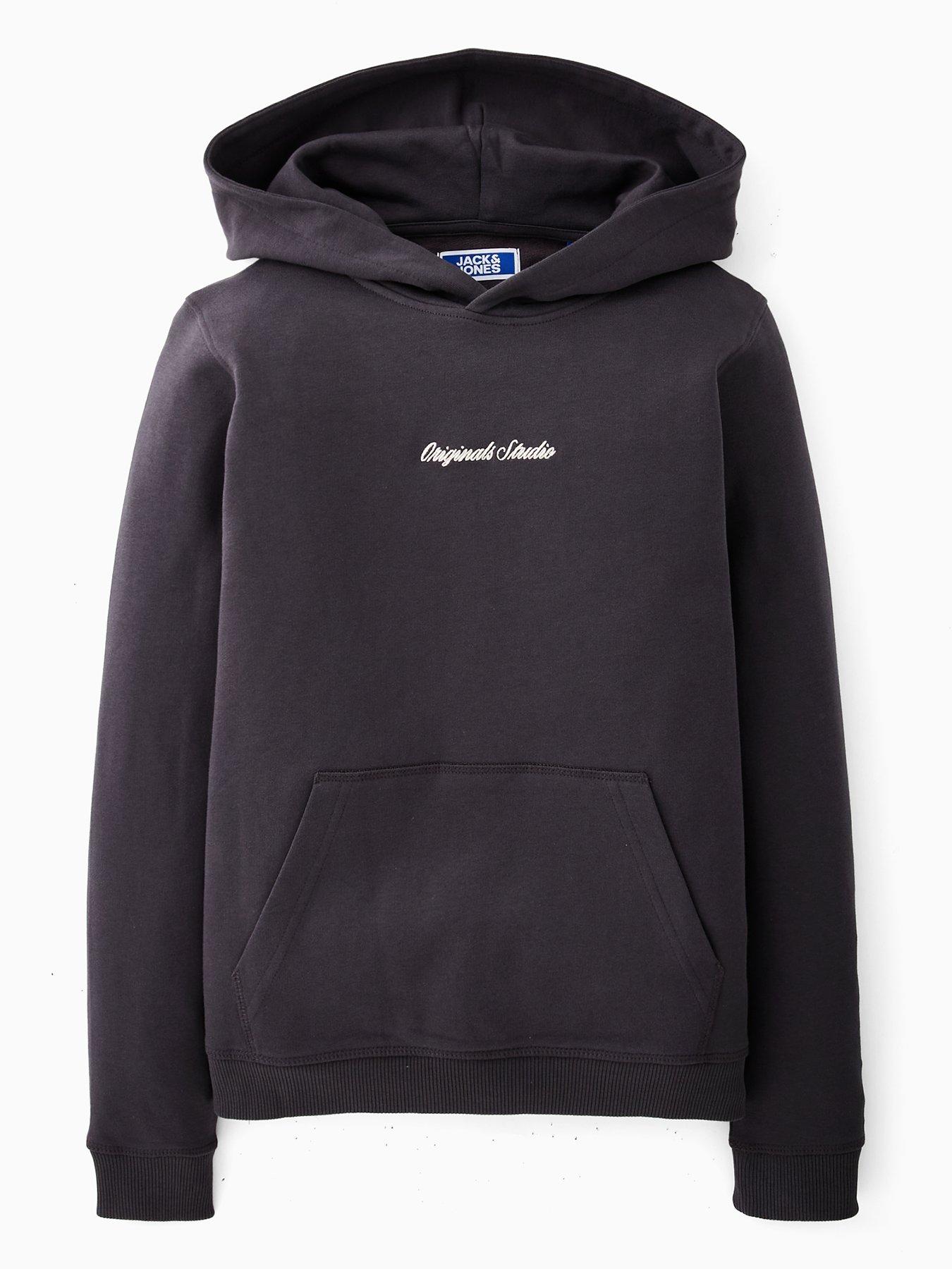 Jack & Jones Junior Boys Embroidered Hoodie - Grey