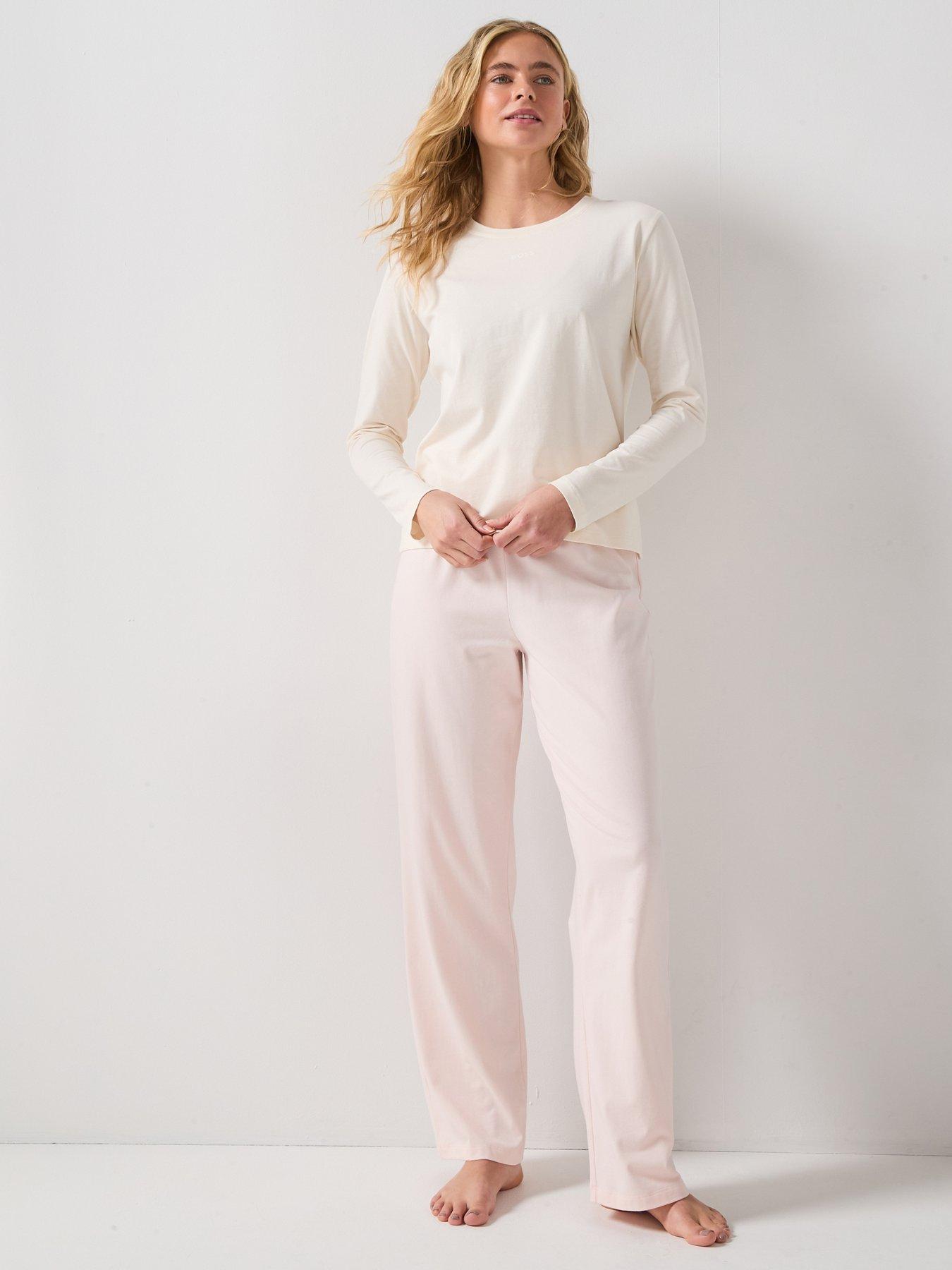 Image 1 of 6 of BOSS Long Sleeve And Pant Pyjama Set - Pastel Pink