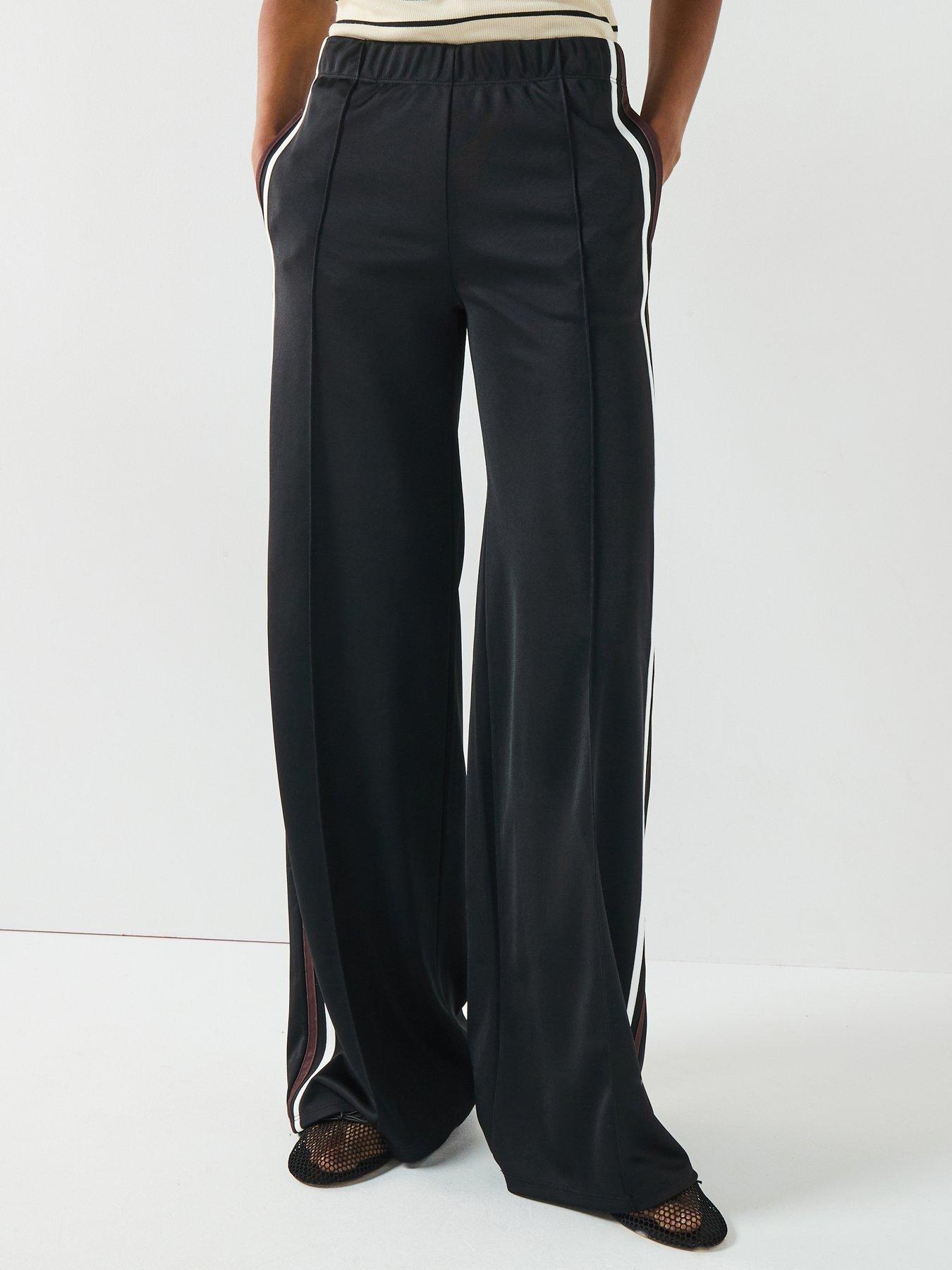 undefined Wide Leg High Waisted Jogger - Black