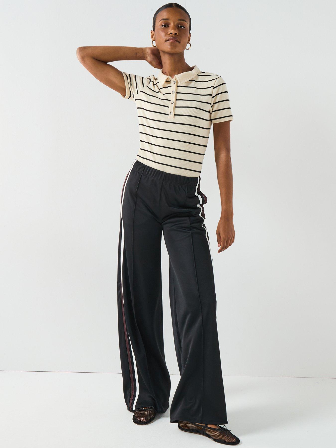 Image 5 of 6 of V by Very Wide Leg High Waisted Jogger - Black