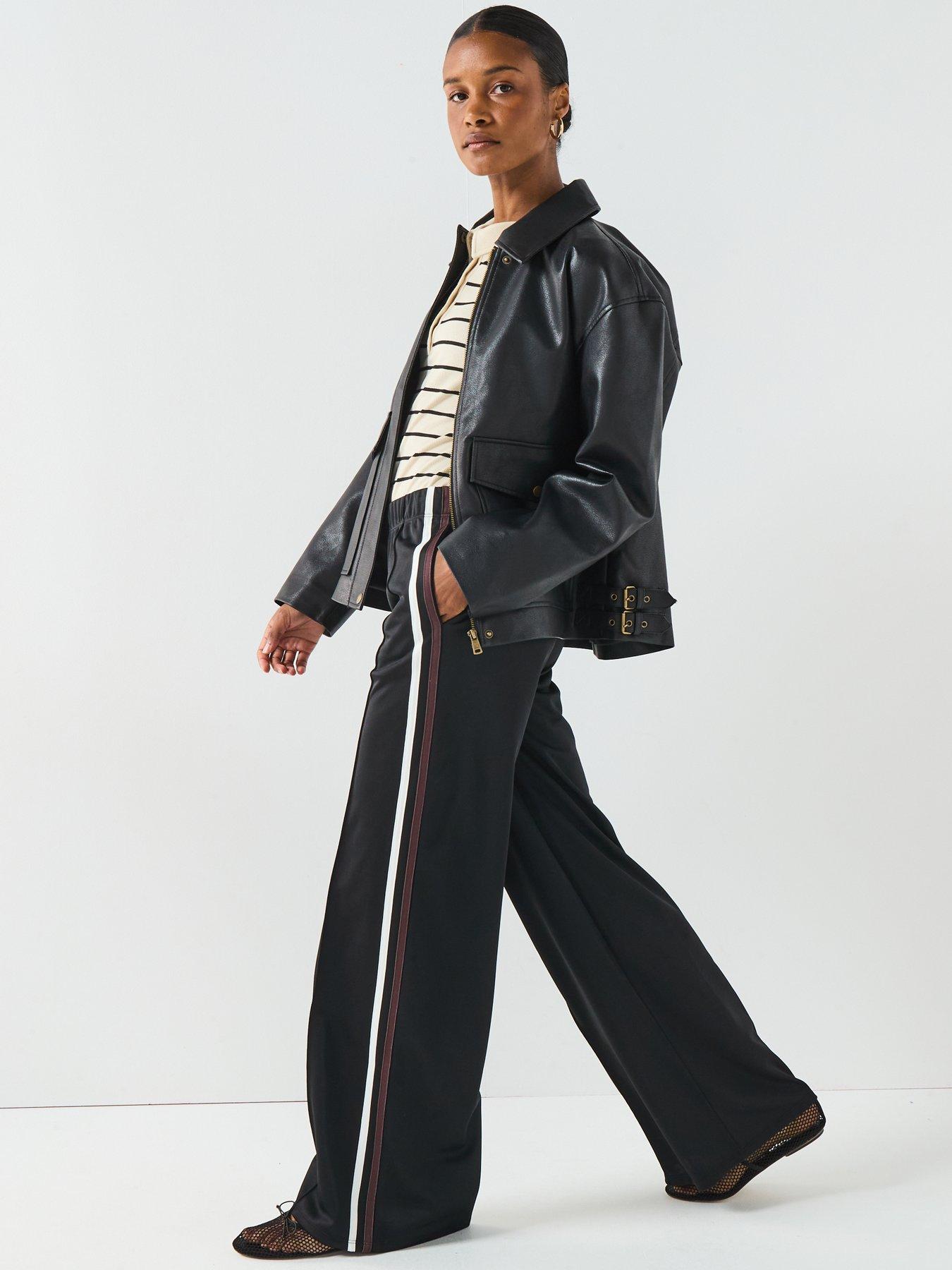 Image 6 of 6 of V by Very Wide Leg High Waisted Jogger - Black