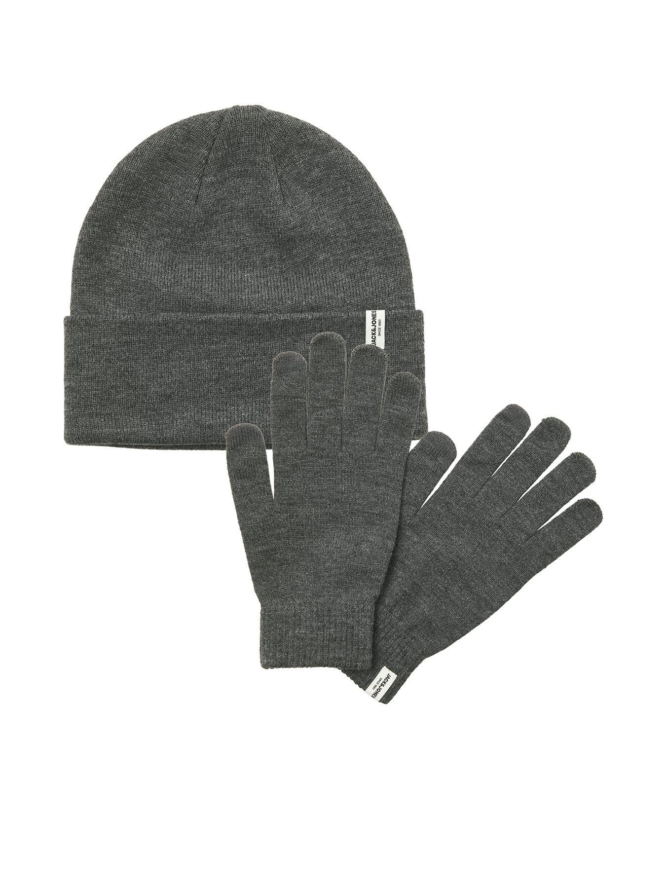 Jack & Jones Junior Boys Cooper Beanie And Gloves Giftbox Set - Grey