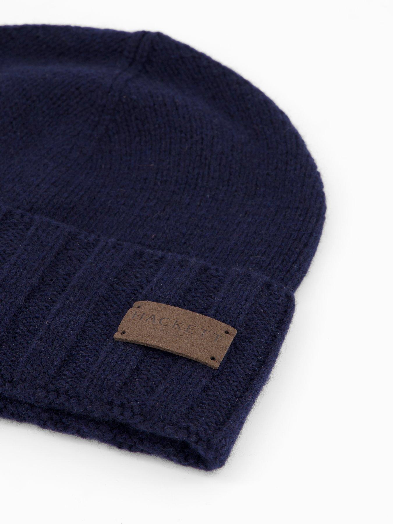 Image 3 of 4 of Hackett Cashmere Beanie - Navy