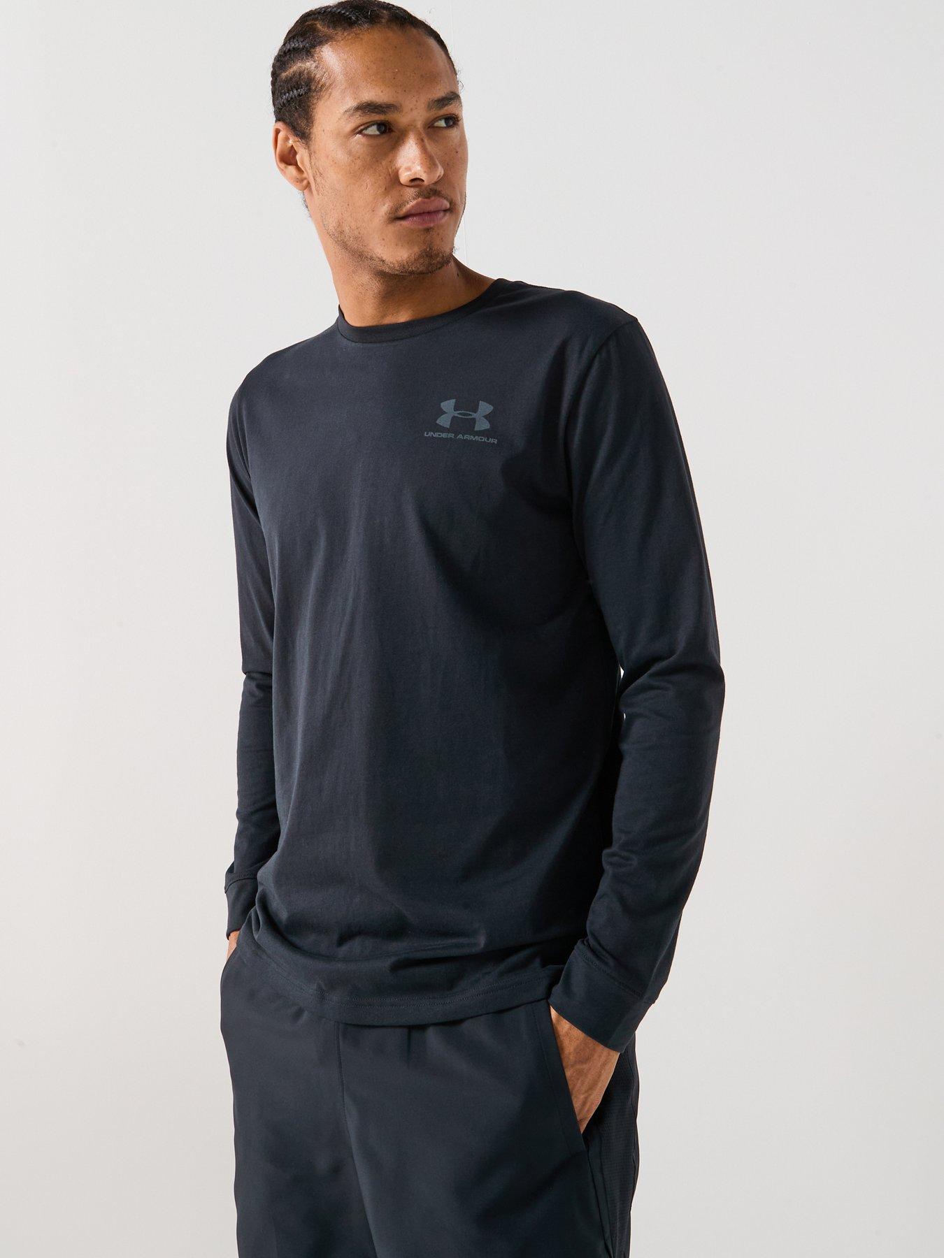 UNDER ARMOUR Mens Training Sportstyle Left Chest Logo Long Sleeve T-Shirt - Black/Grey