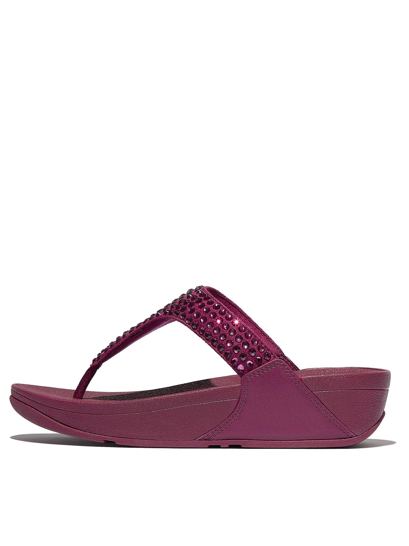 undefined Lulu Maxi-crystal Toe-post Sandal - Ruby
