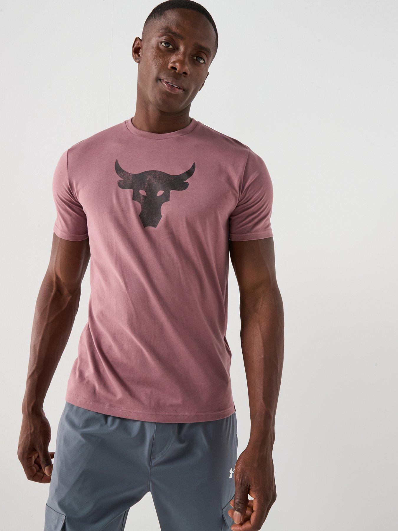UNDER ARMOUR Mens Training Project Rock T-shirt - Brown