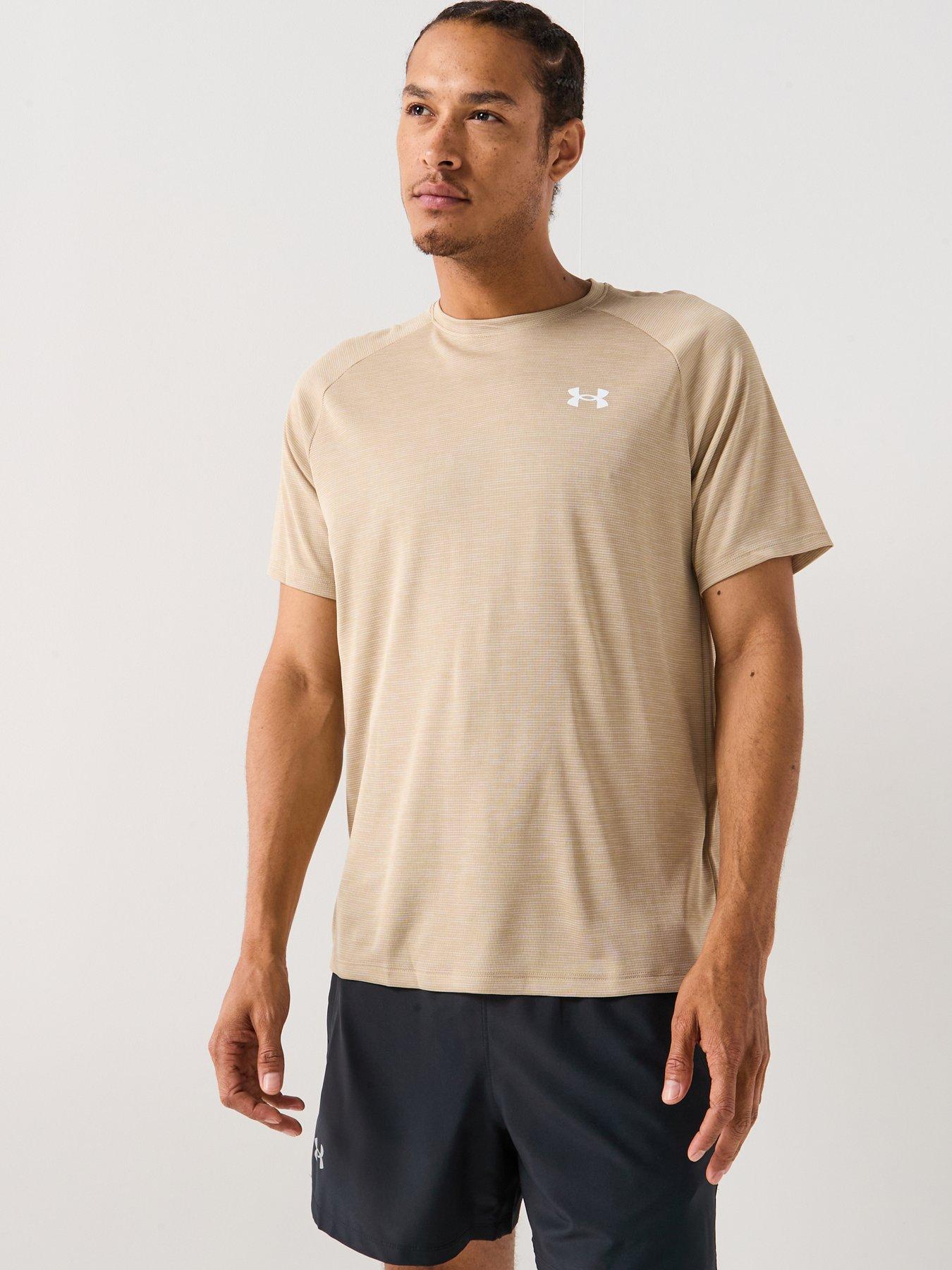 undefined Mens Training Tech Textured T-Shirt - Khaki