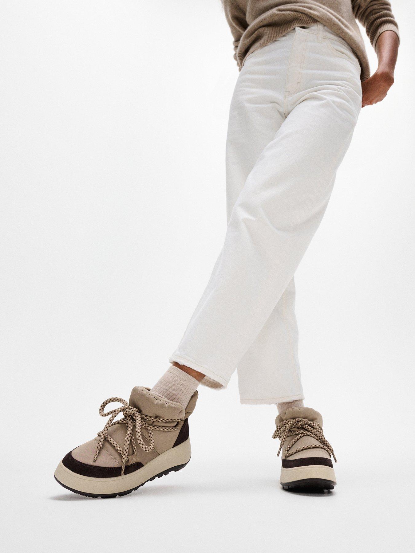 FitFlop F-mode W/resistant Biofleece Mesh Flatform Booties - Taupe